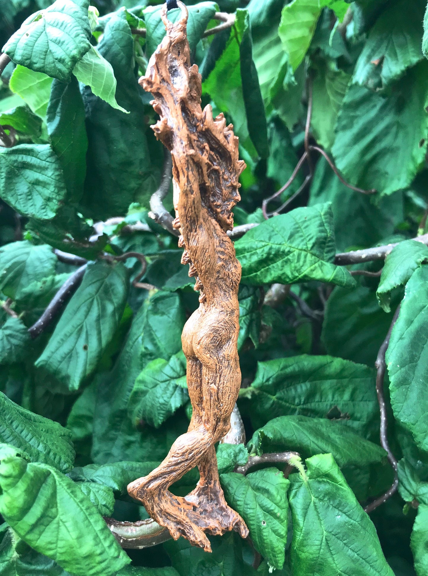 Green Man/ Cernunnos Ornament, Hand Painted Resin Sculpture | Mythical Forest Creature Figurine | Woodland God Ornament for Nature Lovers