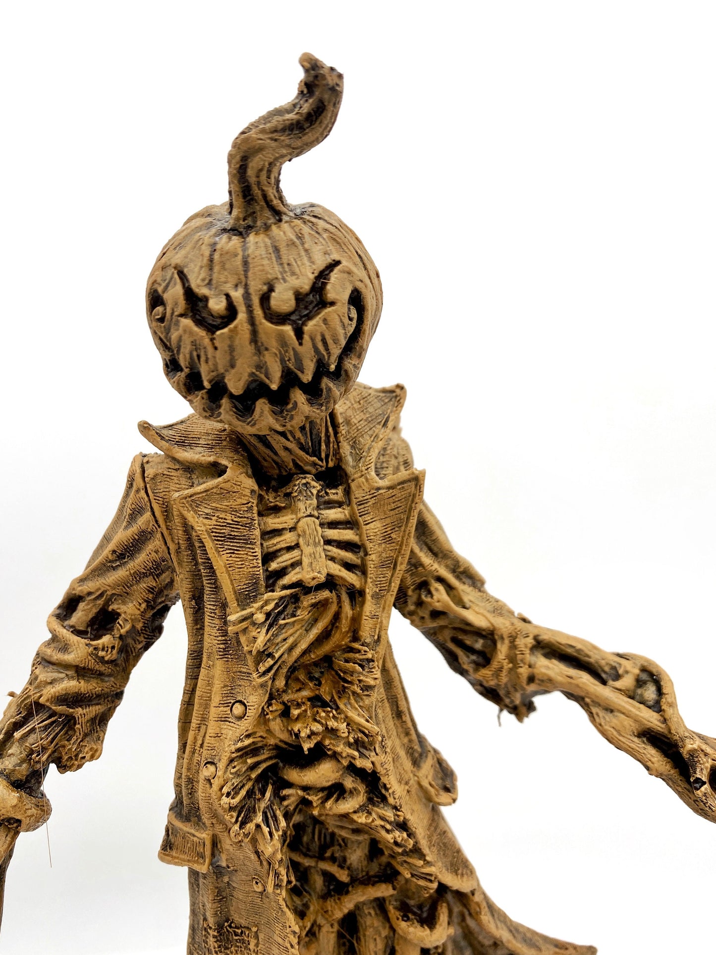 Scarecrow Statue, Hand Painted Resin Sculpture | Gothic Halloween Nightmare Creature Figurine | Dark Folklore Art for Spooky Home Decor