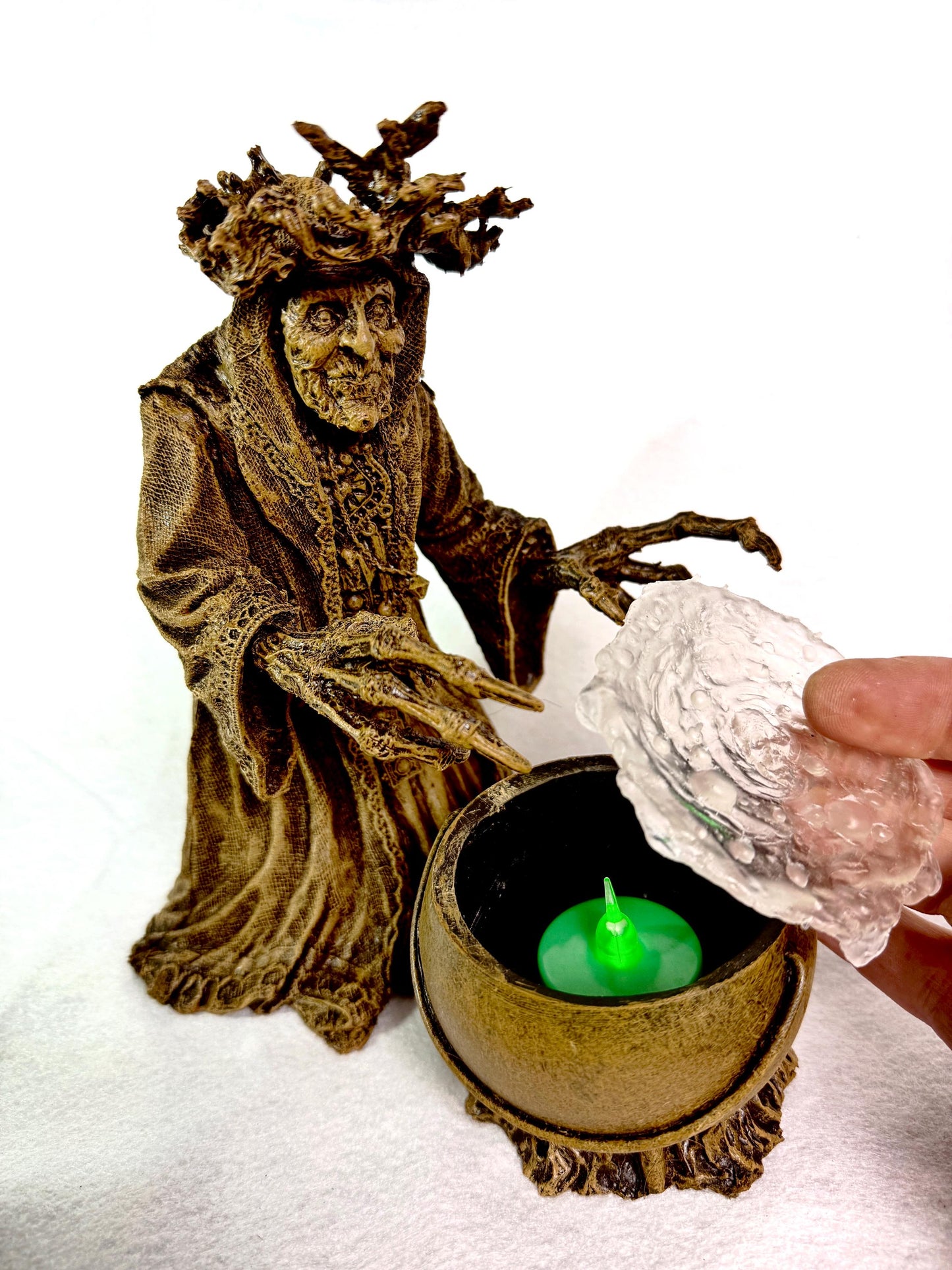 Gryla the Witch Statue, Hand Painted Resin Sculpture | Rustic Folklore Crone Figurine | Spooky Home Decor for Halloween Dark Christmas