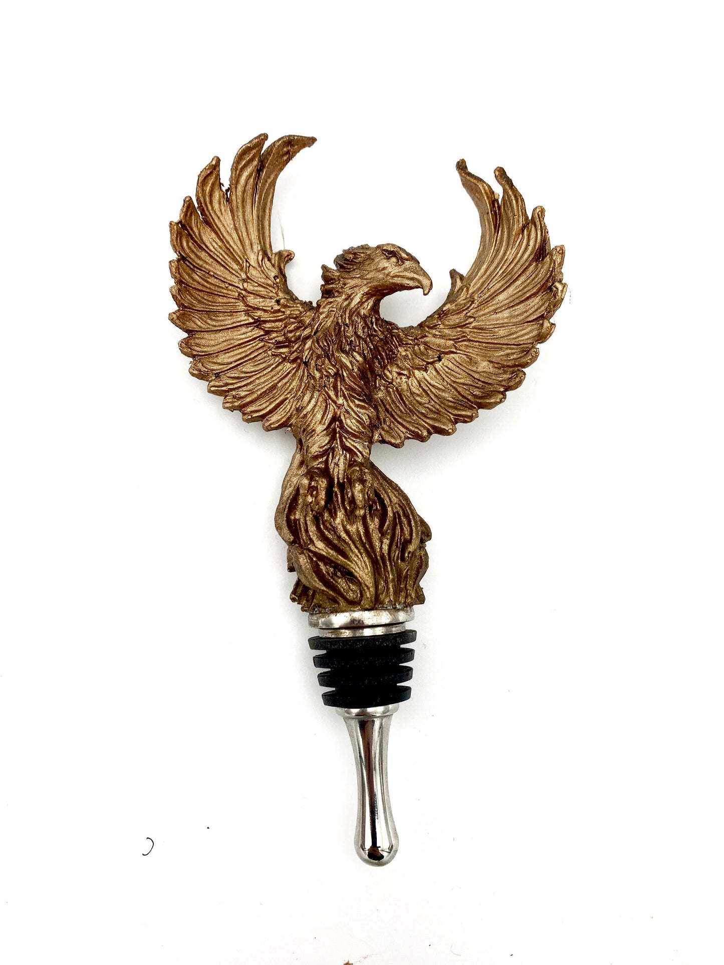 Phoenix Winestopper, Hand Sculpted Resin, Mythic Fantasy Art Barware | Legendary Creature Bottle Stopper | Fantasy Wine and Barware Gift