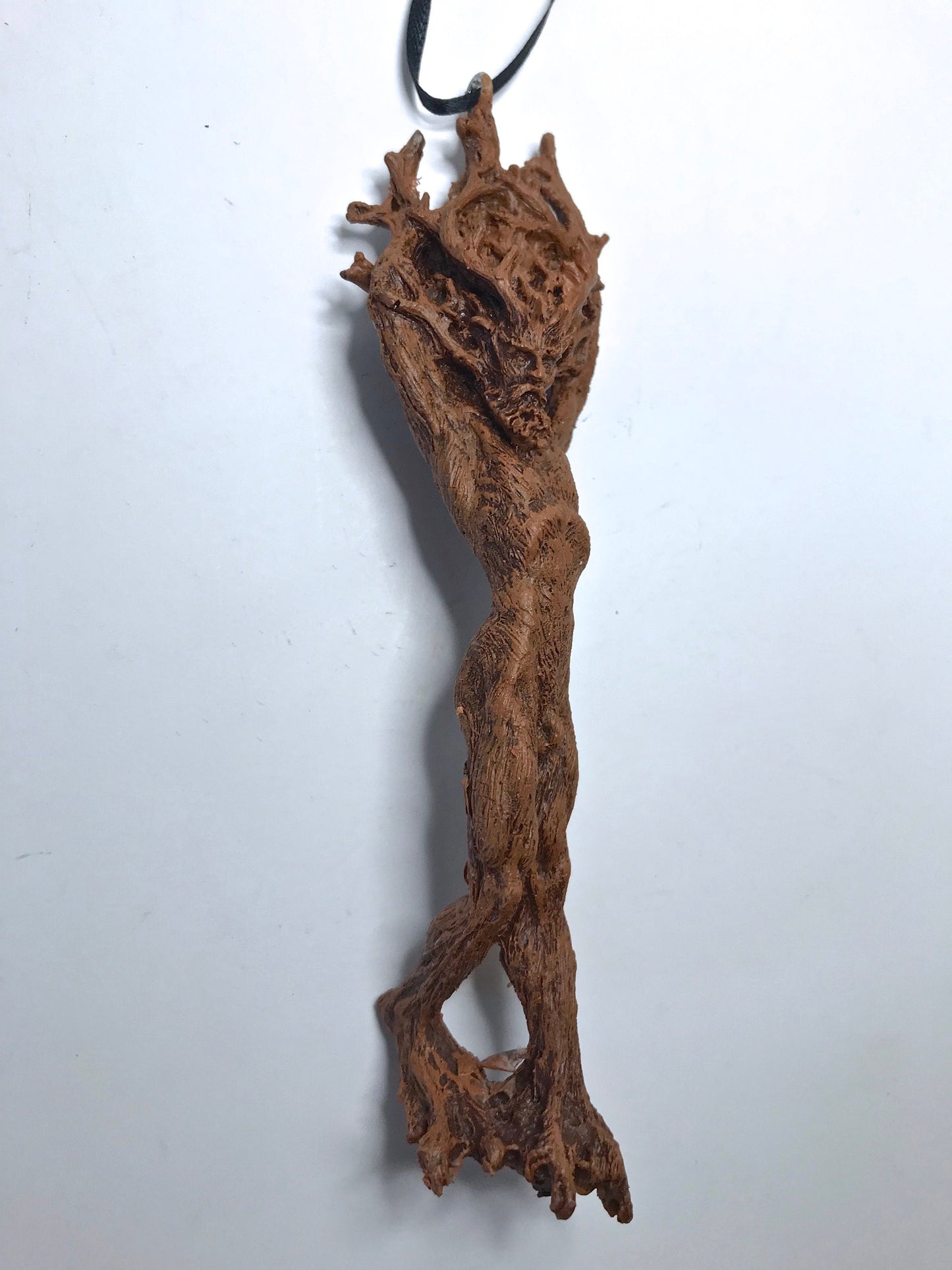 Green Man/ Cernunnos Ornament, Hand Painted Resin Sculpture | Mythical Forest Creature Figurine | Woodland God Ornament for Nature Lovers