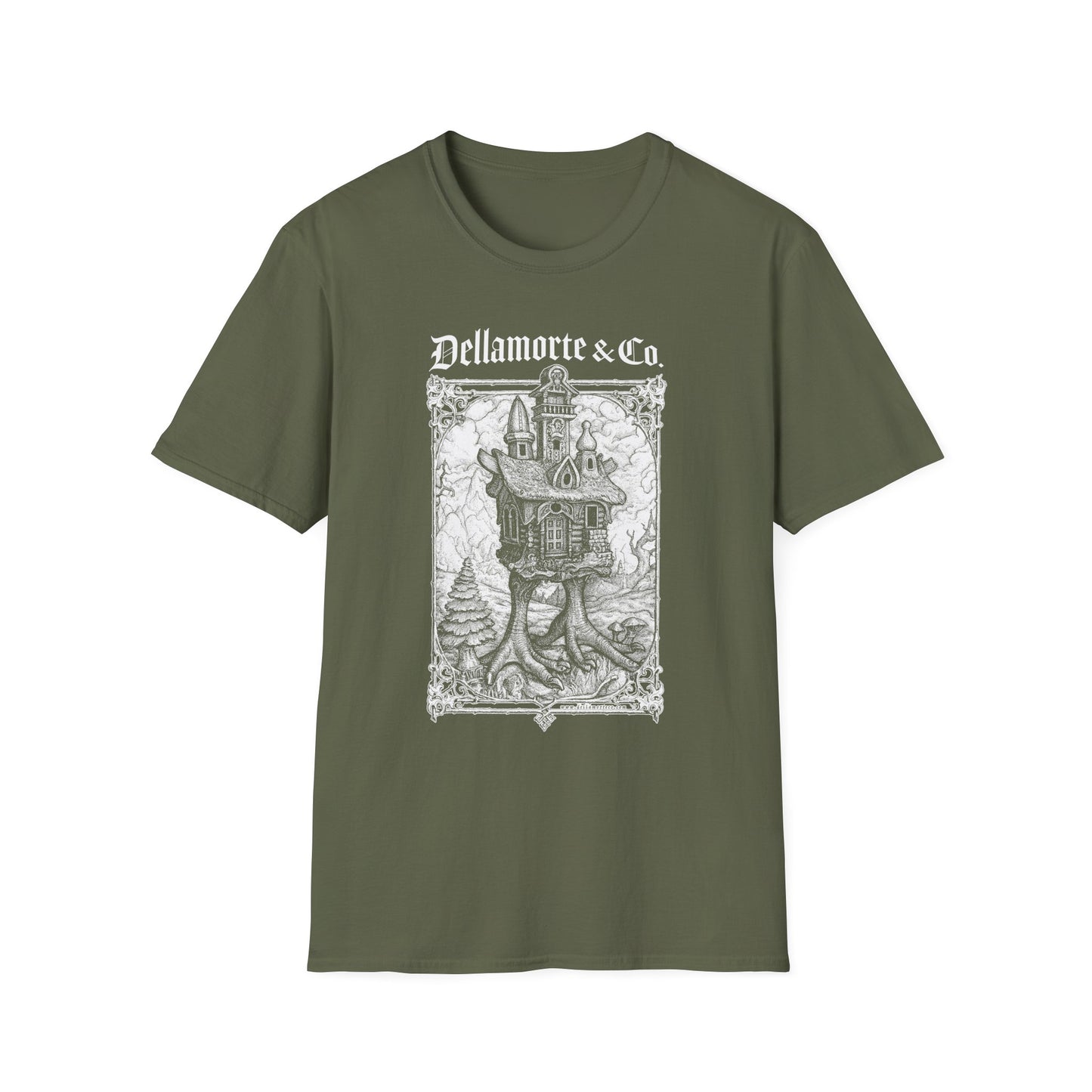 Baba Yaga Hut Shirt | Slavic Folklore Witch House Tee by Dellamorte Art | Chicken-Leg Hut T-Shirt | Dark Fairytale Gothic Apparel