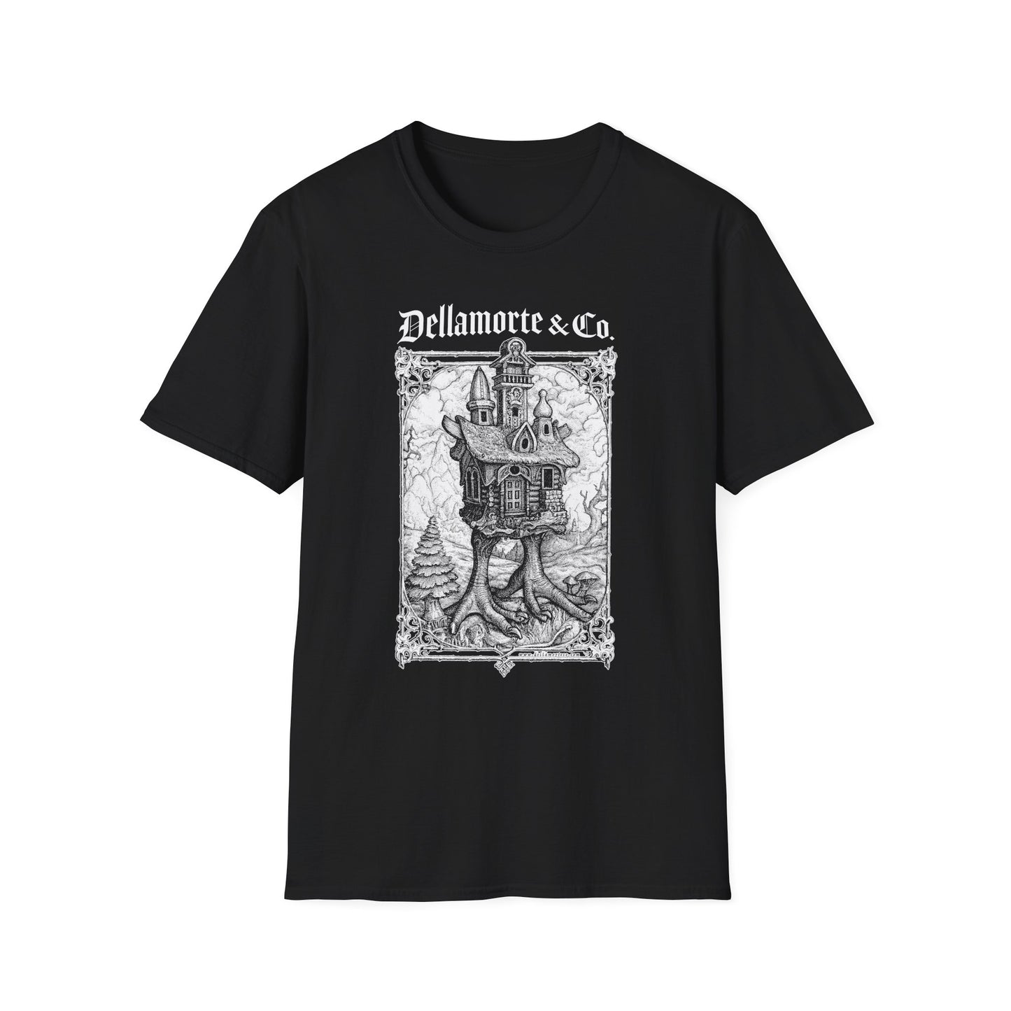 Baba Yaga Hut Shirt | Slavic Folklore Witch House Tee by Dellamorte Art | Chicken-Leg Hut T-Shirt | Dark Fairytale Gothic Apparel