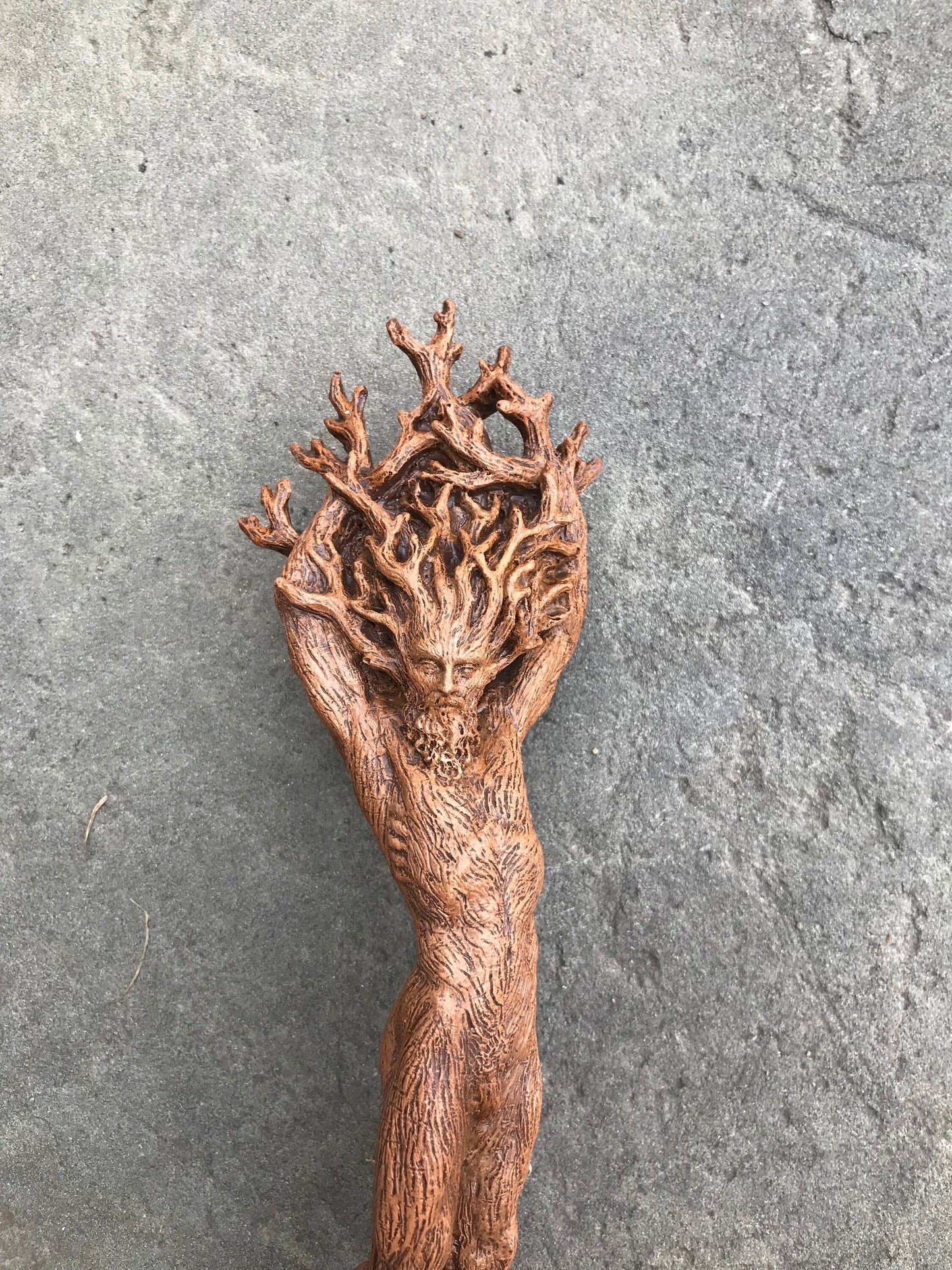Green Man/ Cernunnos Hand Painted Resin Sculpture | Mythical Forest Creature Figurine | 9” Woodland God Altar Statue for Nature Lovers