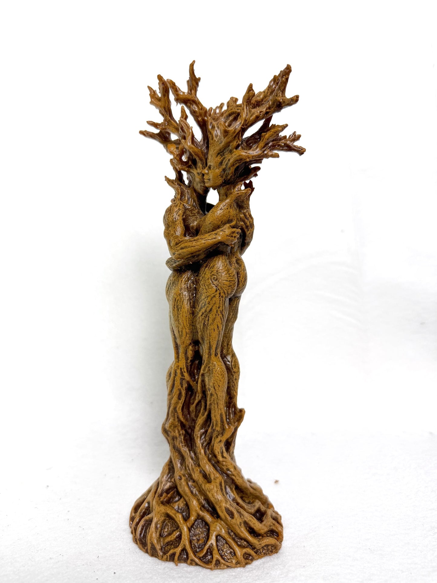 Amor Silvanus: Embracing Dryads Statue, Half Scale | Mythical Forest Creature Figurine | Woodland Tree Spirit Couple, Fantasy Art Home Decor
