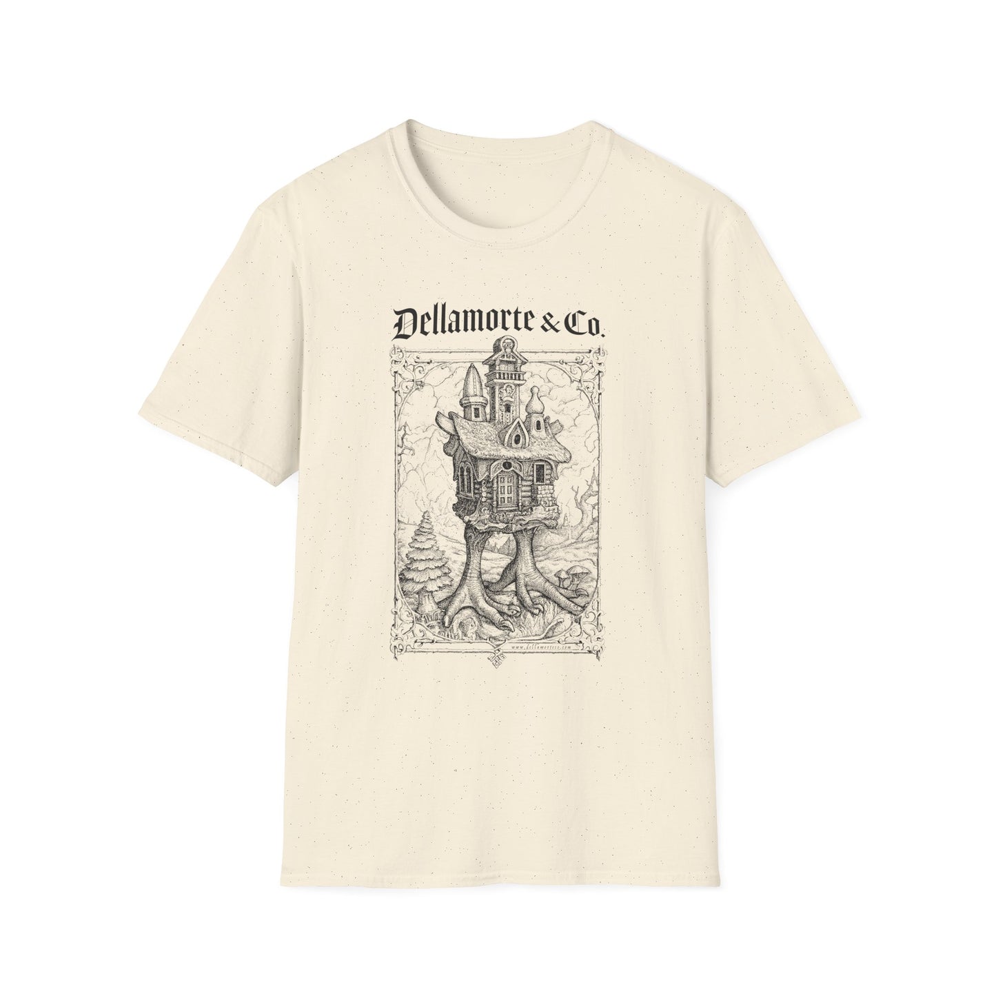 Baba Yaga Hut Shirt | Slavic Folklore Witch House Tee by Dellamorte Art | Chicken-Leg Hut T-Shirt | Dark Fairytale Gothic Apparel