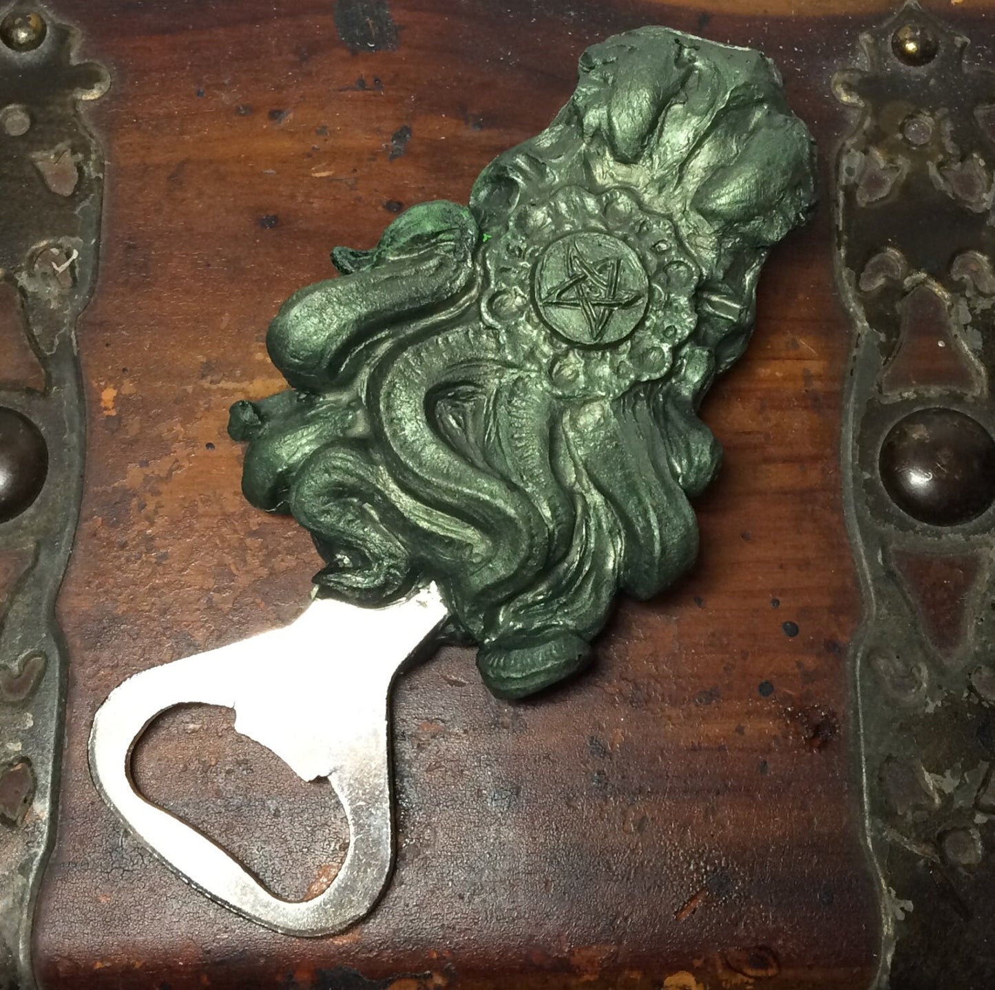 Cthulhu Bottle Opener, Hand Painted Resin | Gothic Cthulhu Barware, Lovecraftian Tentacle Bottle Opener | Fantasy Gothic Barware Gift