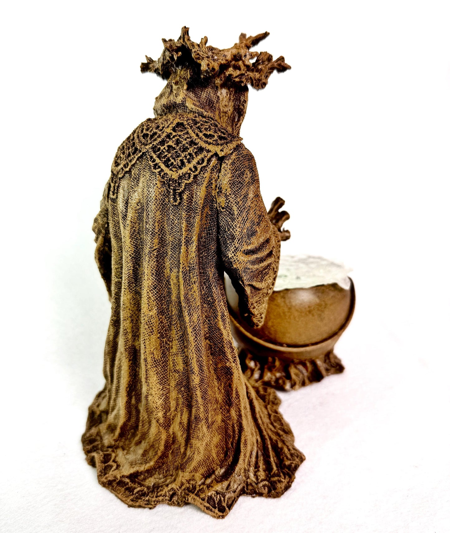 Gryla the Witch Statue, Hand Painted Resin Sculpture | Rustic Folklore Crone Figurine | Spooky Home Decor for Halloween Dark Christmas