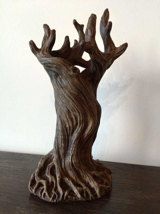 Tree Vase, Brown Finish | Unique Woodland Rustic Home Decor | Resin Sculpture Flower Vase, Nature Gift and Earthy Home Decor