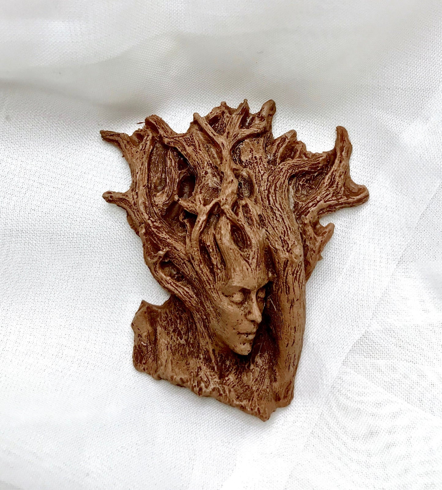 Dryad Magnet, Hand Painted Resin Sculpture | Mythic Fantasy Decor | Forest Goddess Magnet for Fantasy and Gothic Decor