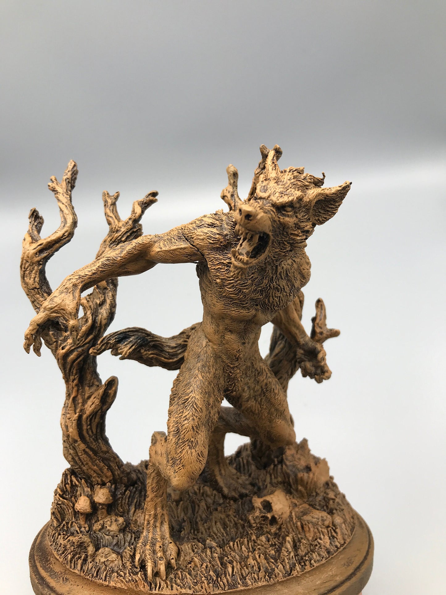 Werewolf Statue, Hand Painted Resin Sculpture | Gothic Halloween Legendary Monster Figurine | Dark Folklore Art for Spooky Home Decor