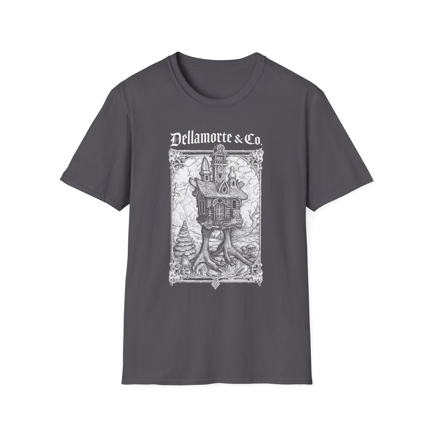 Baba Yaga Hut Shirt | Slavic Folklore Witch House Tee by Dellamorte Art | Chicken-Leg Hut T-Shirt | Dark Fairytale Gothic Apparel