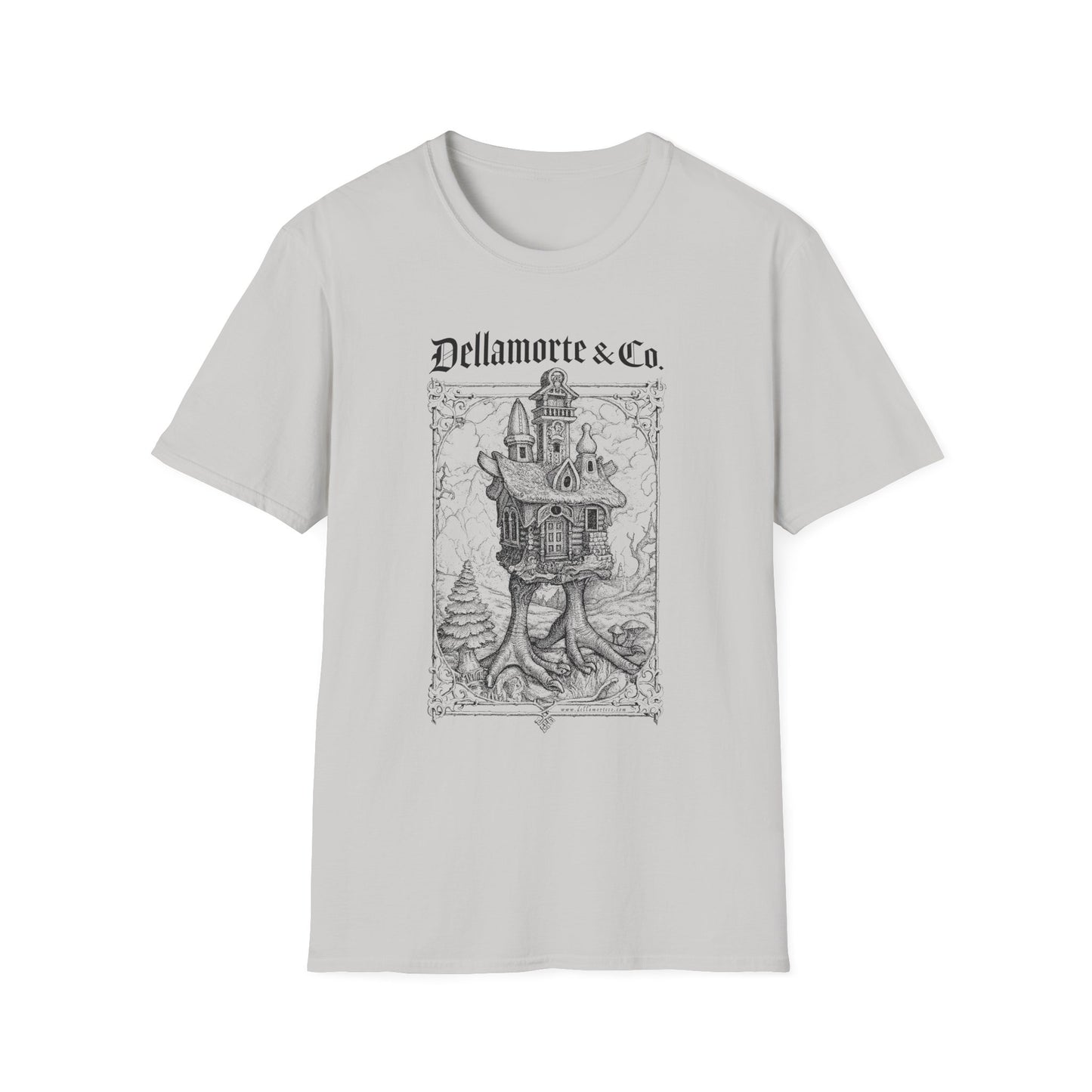 Baba Yaga Hut Shirt | Slavic Folklore Witch House Tee by Dellamorte Art | Chicken-Leg Hut T-Shirt | Dark Fairytale Gothic Apparel