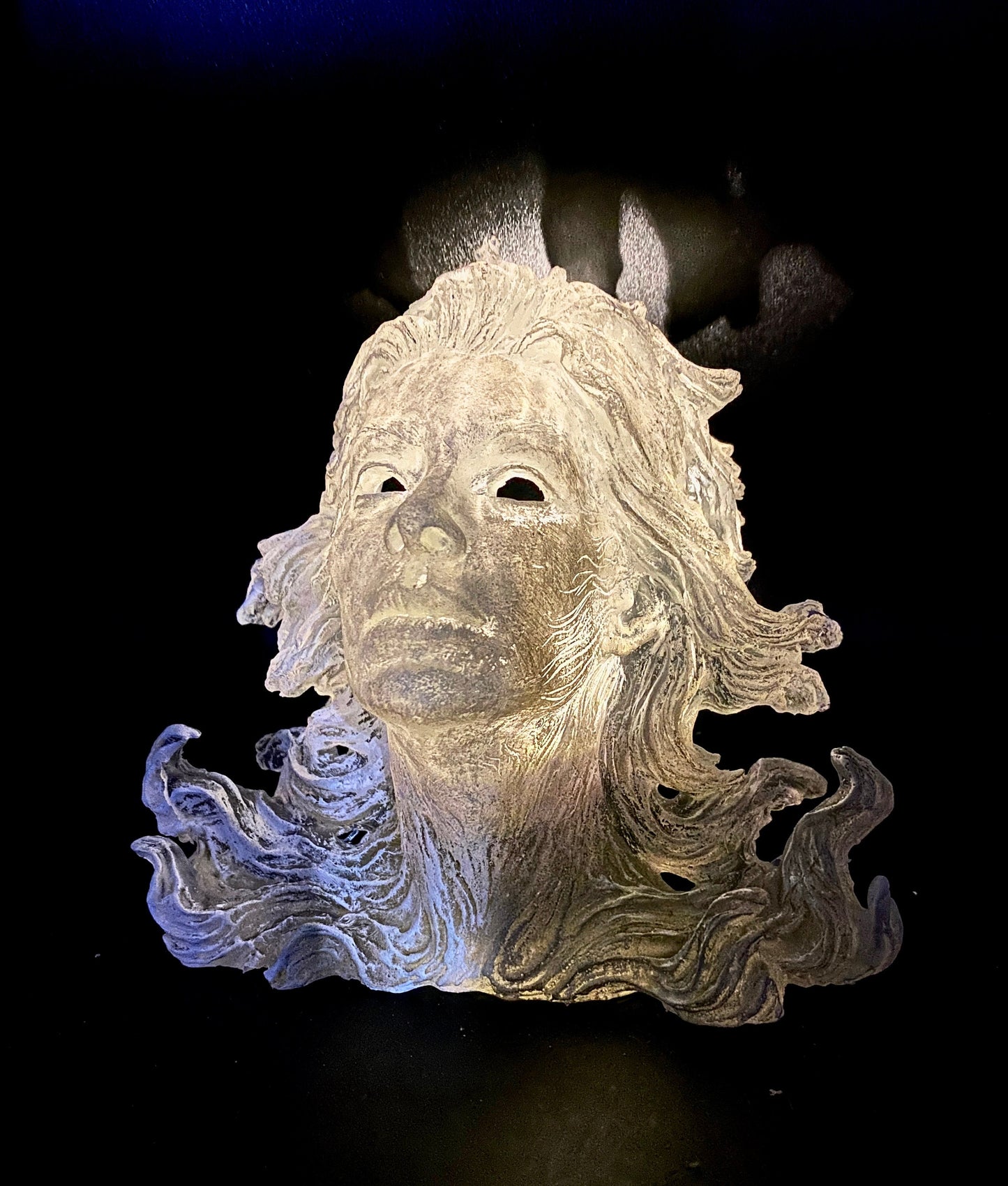 Spirit Summoning Sculpture, with LED Tea Light, Hand Painted Resin Sculpture |Spooky Gothic Light Feature |Ghost Light for Gothic Home Decor