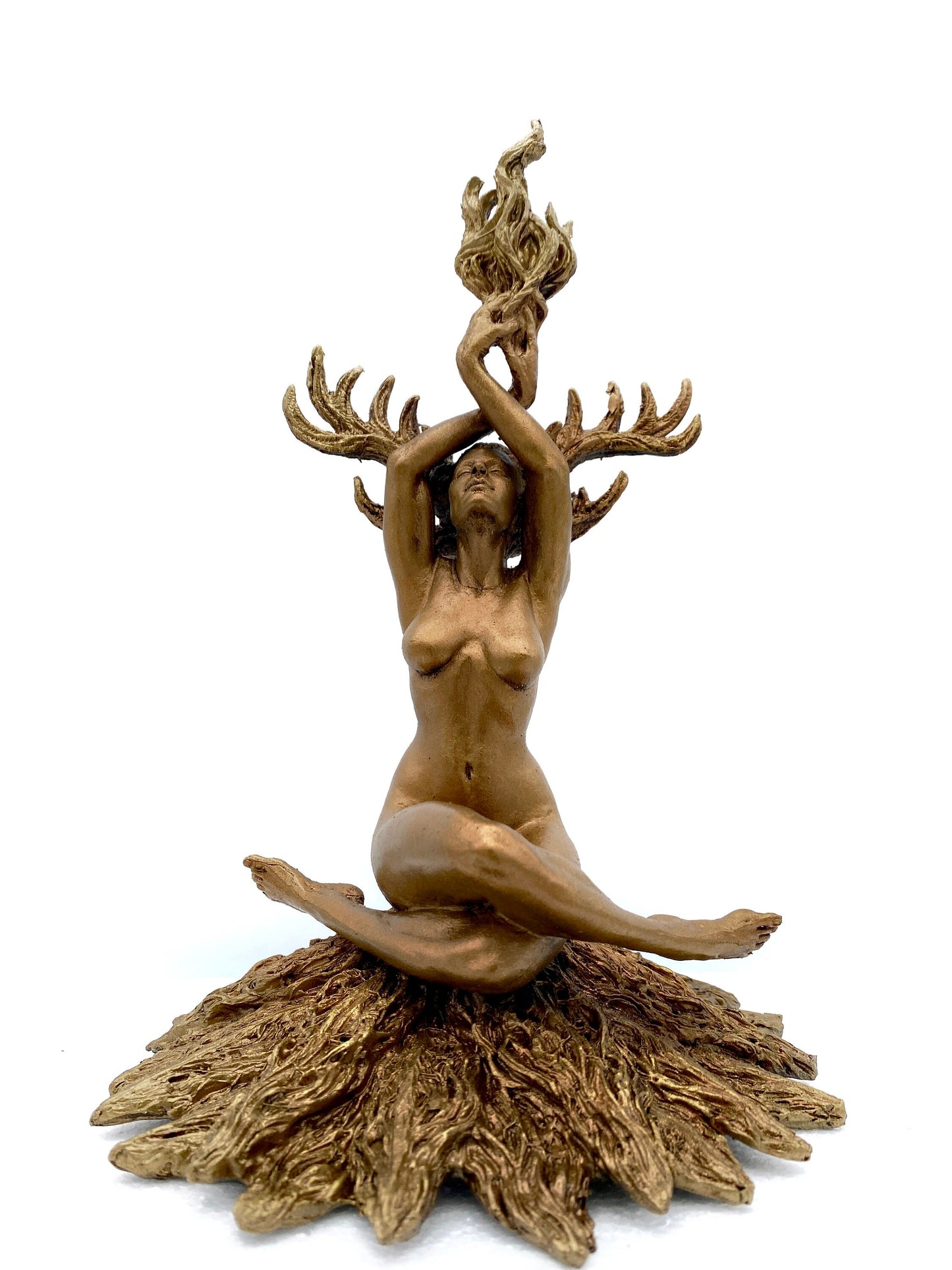 Prakrit Shakti: The Awakening Spirit, Hand Painted Resin Statue | Mythical Yoga Meditation Figurine | Goddess Altar Statue for Yoga Lovers