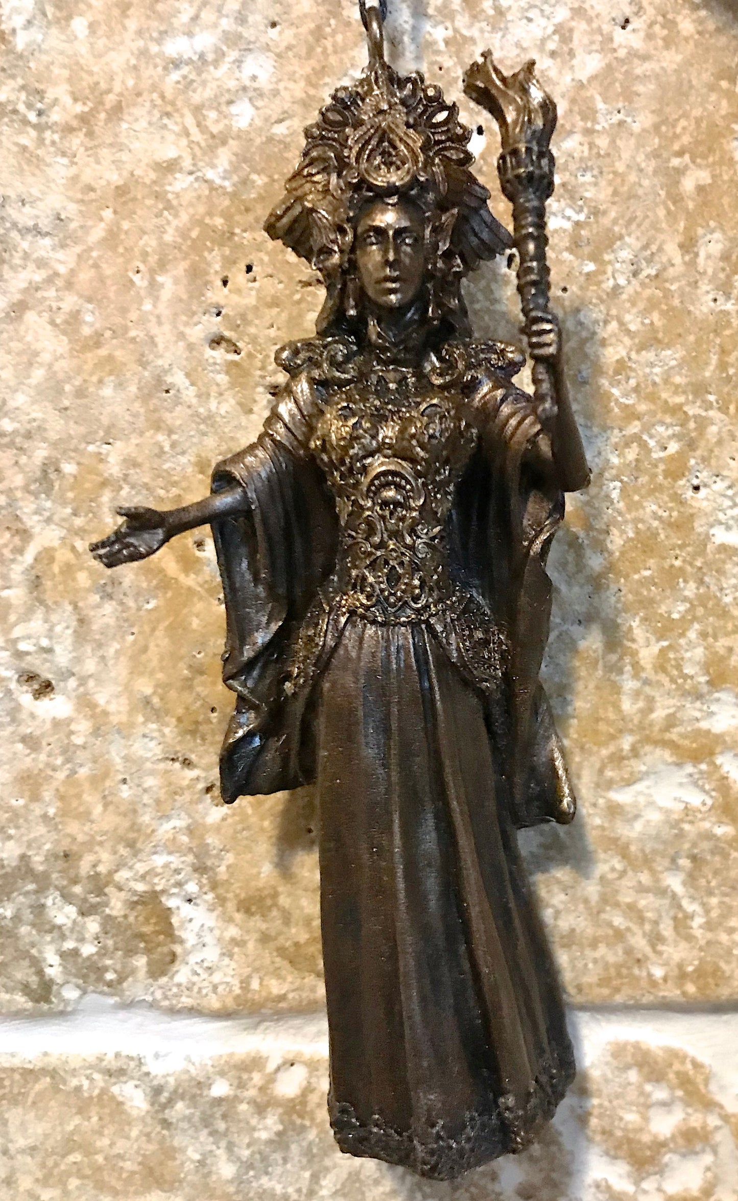 Hecate, Goddess of Witchcraft and Magic Ornament | Pagan Mythical Goddess Figurine | Folklore Altar Ornament for Gothic Home Decor