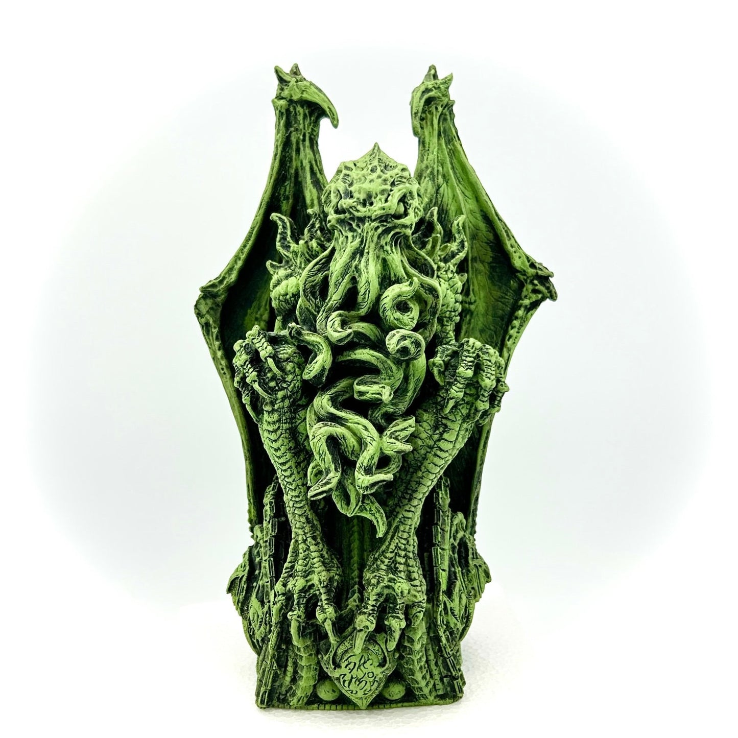 Cthulhu Enthroned Statue, Hand Painted Resin Sculpture | Cthulhu Mythos Monster Figurine | Lovecraftian Horror Decor and Gamer Gift