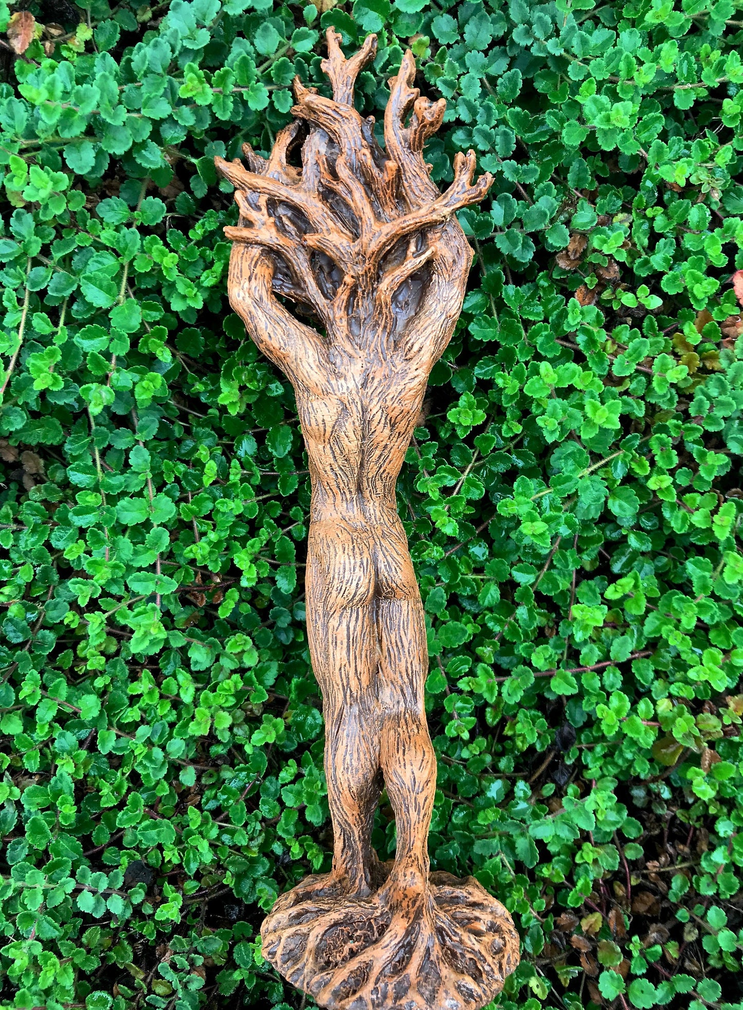 Green Man/ Cernunnos Hand Painted Resin Sculpture | Mythical Forest Creature Figurine | 9” Woodland God Altar Statue for Nature Lovers