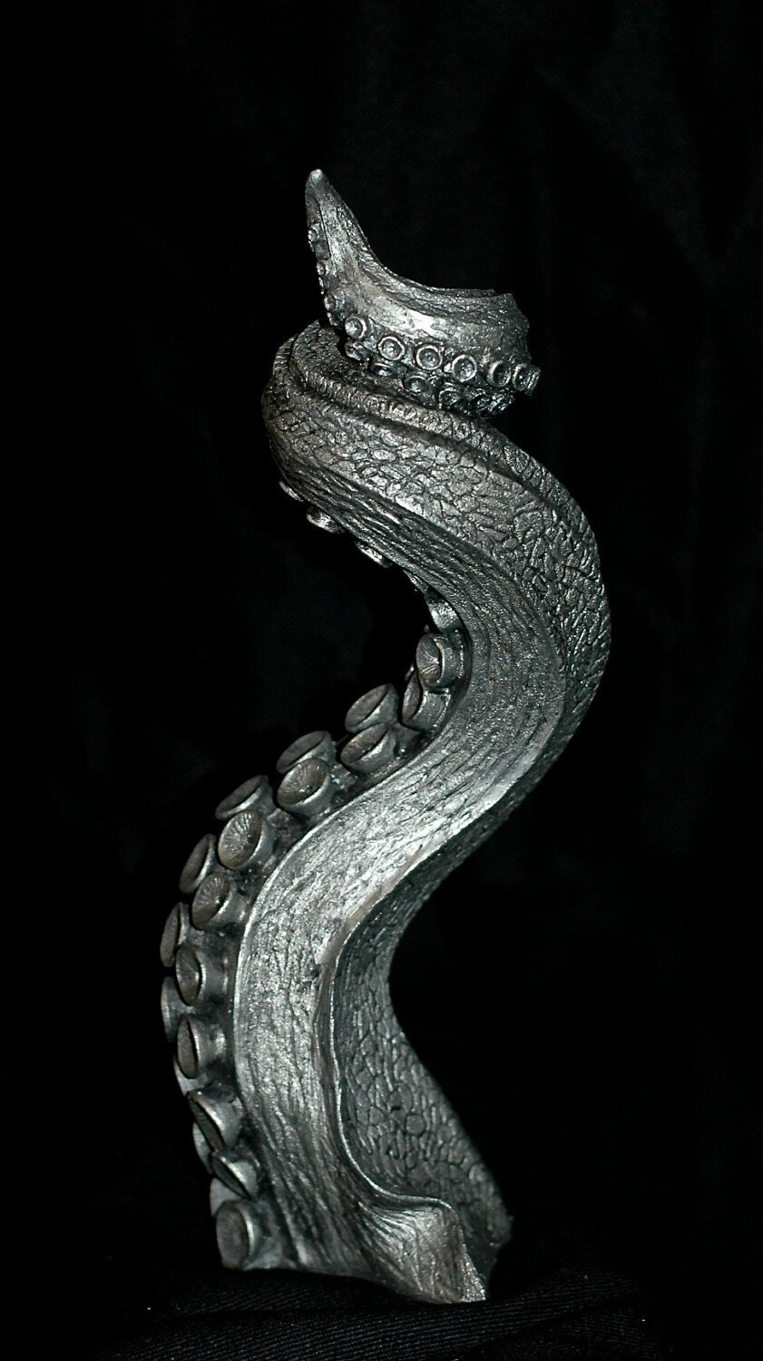 Tentacle Candlestick Holder, Hand Sculpted Resin Sculpture | Octopus Lovecraftian Tentacle Candle for Nautical Gift and Gothic Home Decor