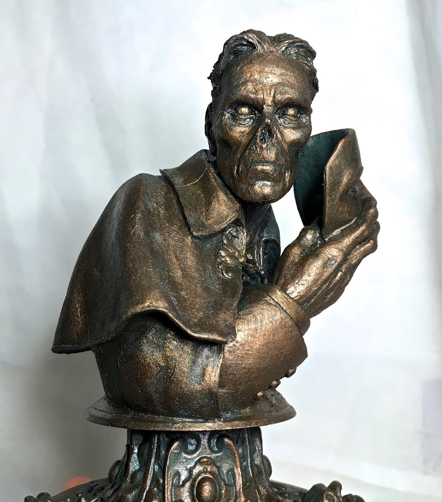 Phantom of the Opera Bust, Hand Painted Resin Sculpture |. Halloween Monster Opera Ghost Figurine | Gothic Art for Spooky Home Decor
