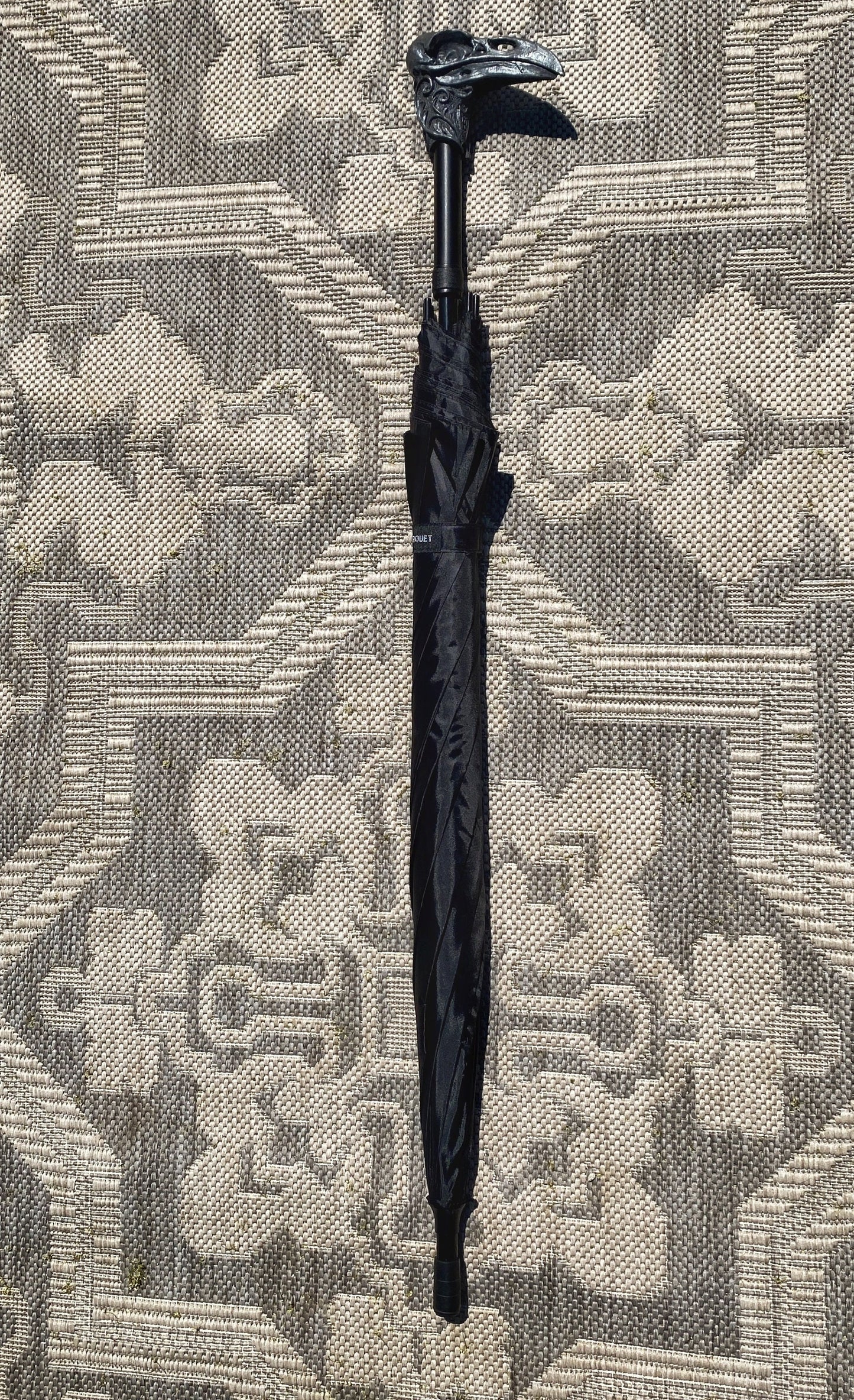 Raven Skull Umbrella, Hand Sculpted Resin | Dark Victorian Gothic Umbrella | Fantasy Cosplay | Raven Crow Skull Umbrella, Gothic Accessory