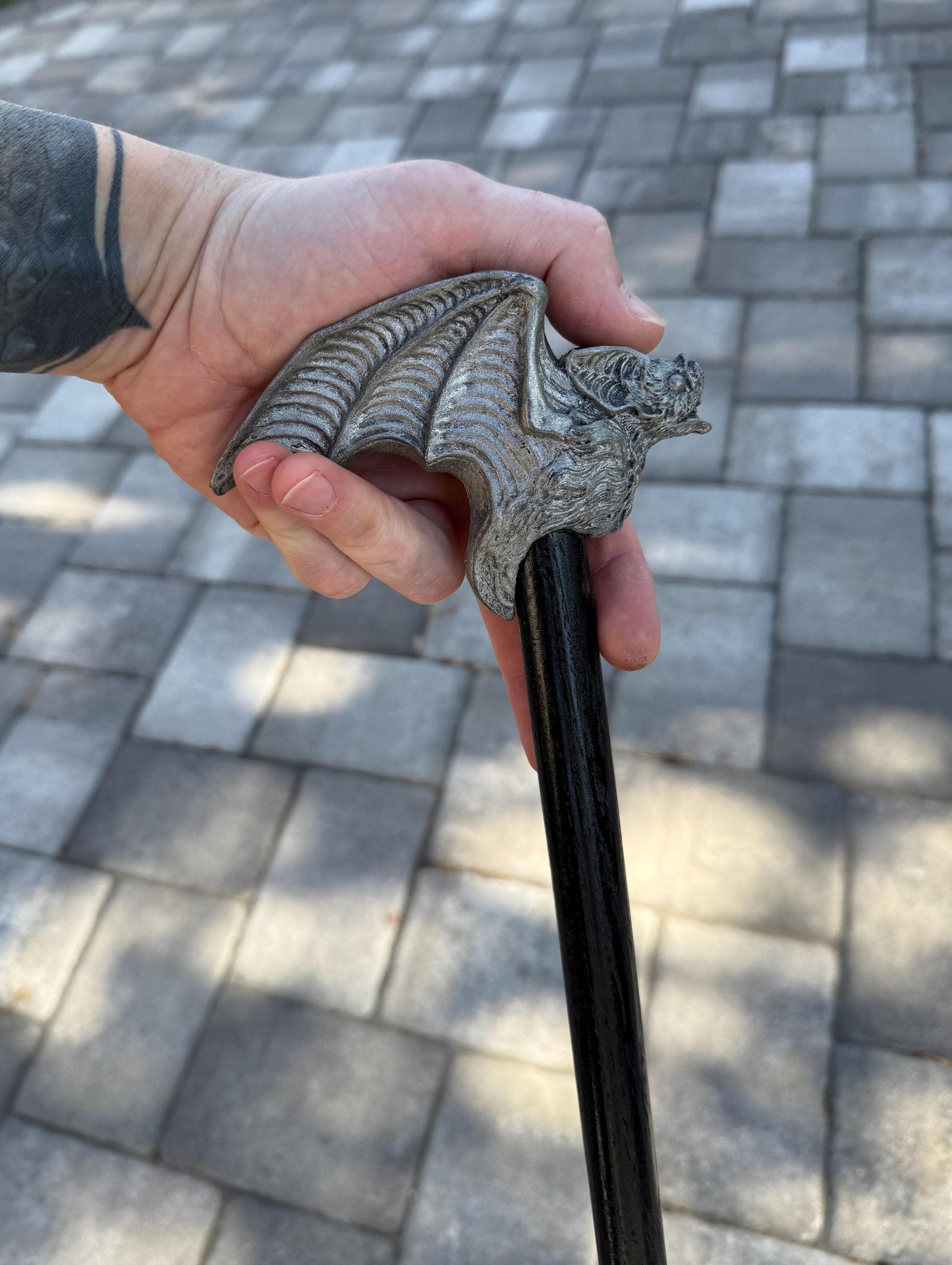 Vampire Bat Cane, Hand Sculpted Walking Stick | Victorian Gothic Cane |Dark Fantasy Cosplay Vampire Bat Cane, Halloween and Gothic Accessory