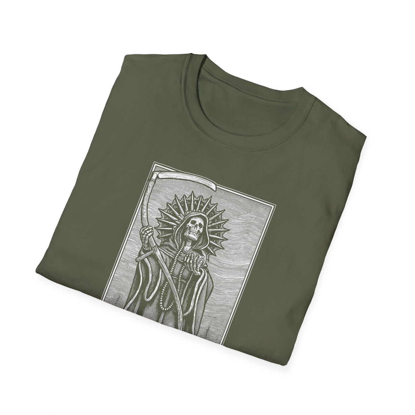 Santa Muerte Unisex T-Shirt, Gothic Grim Reaper Tee | Dellamorte Alternative Shirt, Halloween Gift, Day of the Dead Tee, Graphic Death Saint