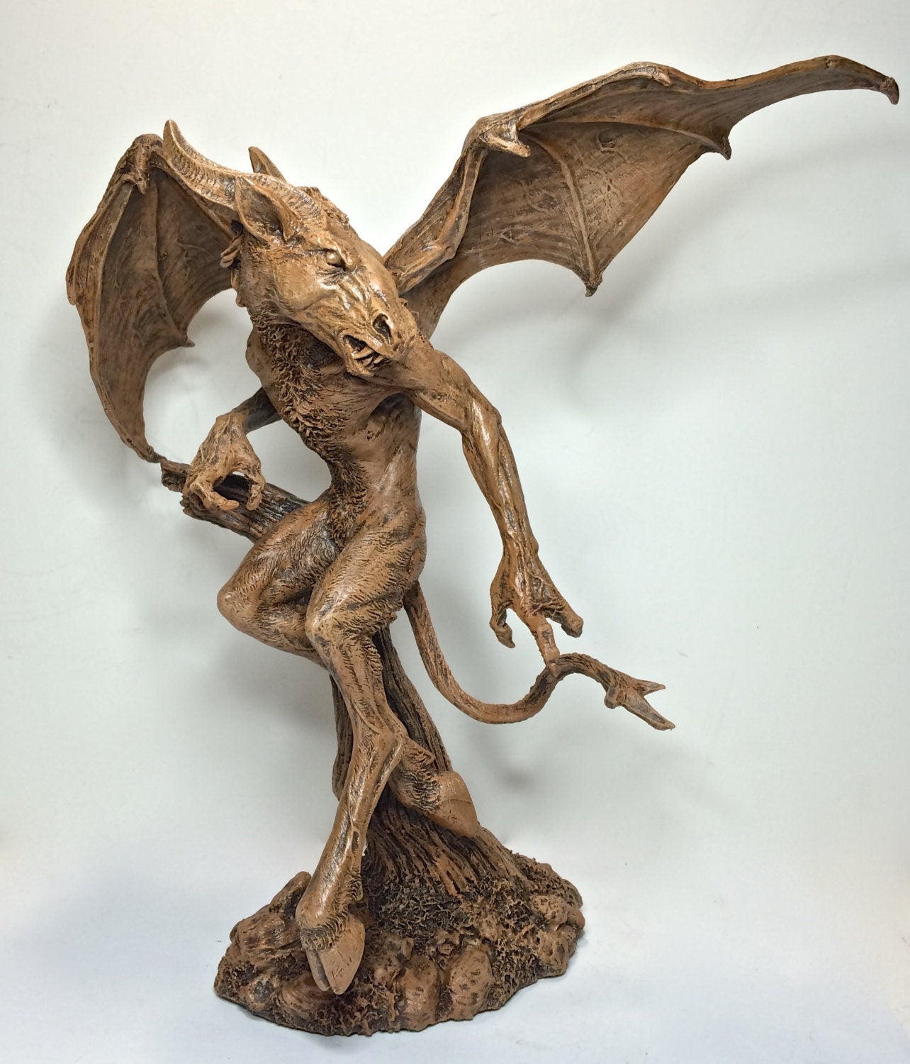 Jersey Devil Statue, Hand Painted Resin Sculpture | Cryptozoology Creature Figurine | Urban Legend Jersey Devil Monster, Gothic Art Decor