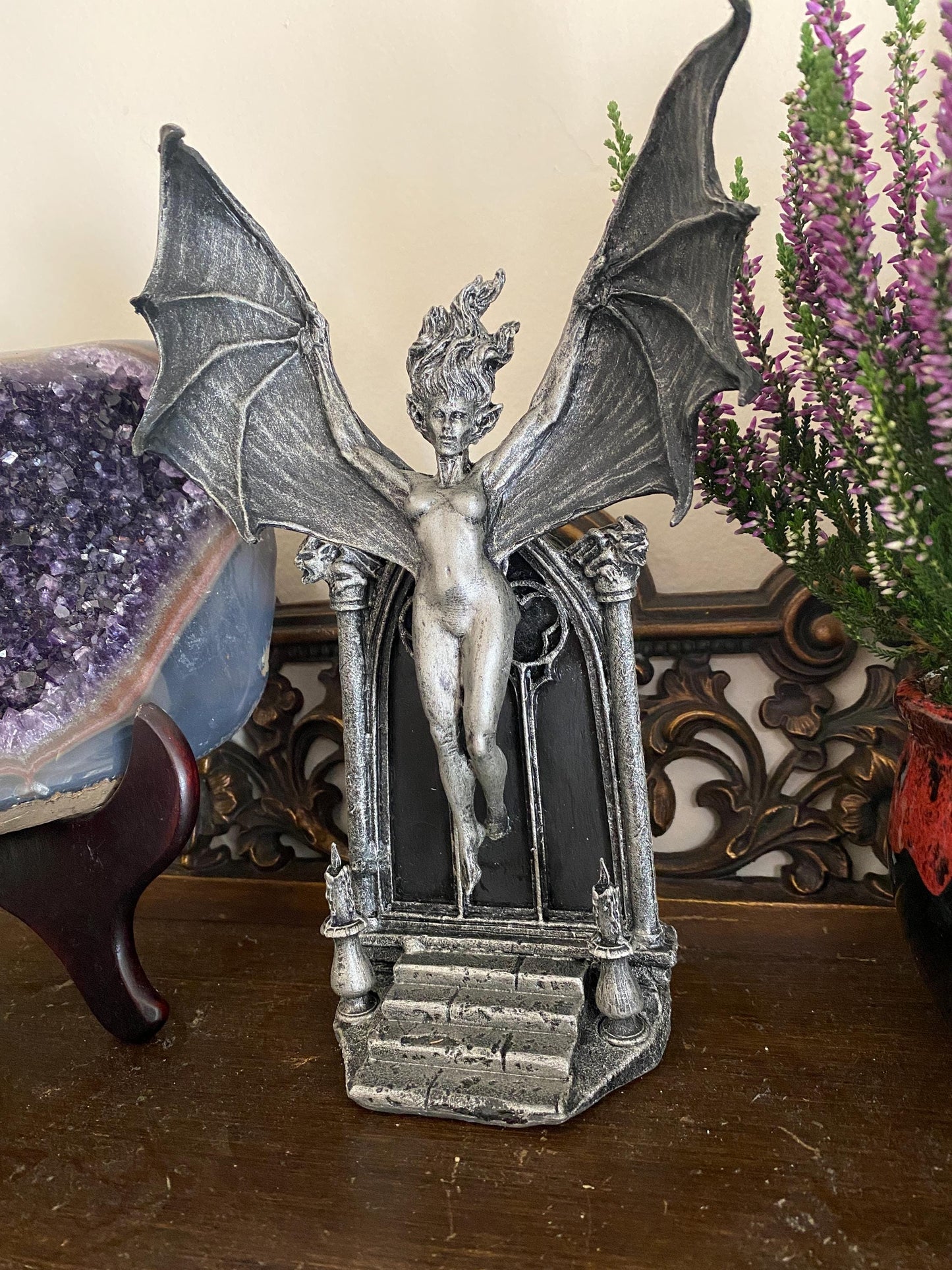 Carmilla the Vampire Statue, Hand Painted Resin Sculpture | Legendary Vampire Figurine |Victorian Gothic Horror|Gothic Gift and Spooky Decor