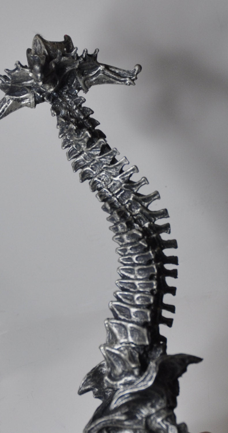 Helix Ossuary Spine Candlestick Holder, Hand Sculpted Resin Sculpture| Spooky Gothic Candle,Spine Candle for Halloween Gift and Gothic Decor