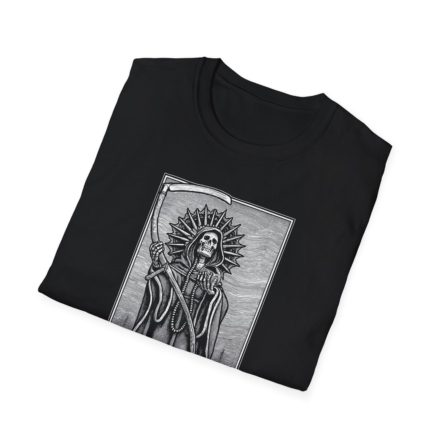 Santa Muerte Unisex T-Shirt, Gothic Grim Reaper Tee | Dellamorte Alternative Shirt, Halloween Gift, Day of the Dead Tee, Graphic Death Saint