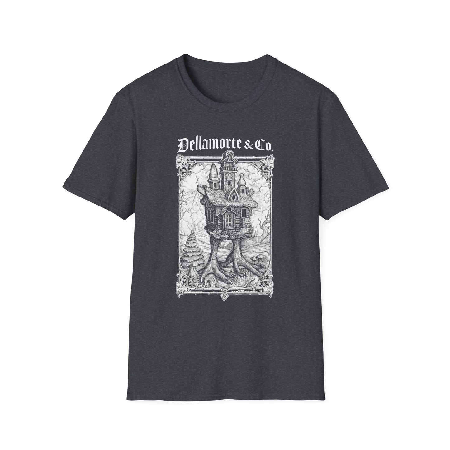 Baba Yaga Hut Shirt | Slavic Folklore Witch House Tee by Dellamorte Art | Chicken-Leg Hut T-Shirt | Dark Fairytale Gothic Apparel