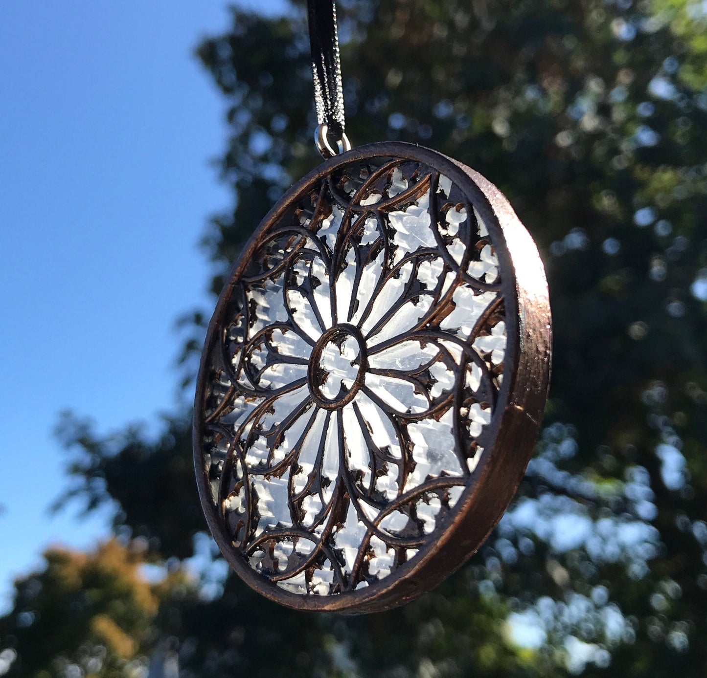 Gothic Cathedral Window Ornament, Translucent | Unique Gothic Home Decor | Resin Medieval Architecture, Gothic Ornament Holiday Decor