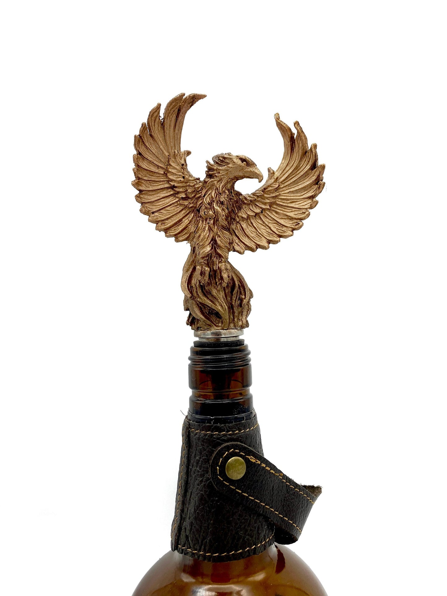 Phoenix Winestopper, Hand Sculpted Resin, Mythic Fantasy Art Barware | Legendary Creature Bottle Stopper | Fantasy Wine and Barware Gift