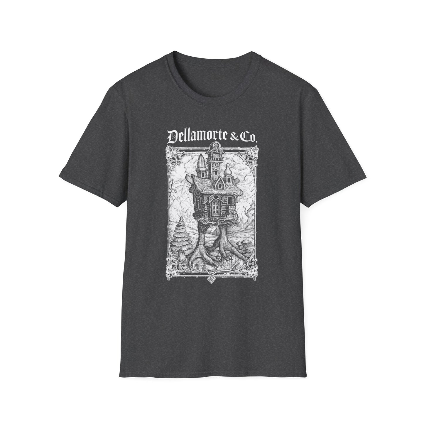 Baba Yaga Hut Shirt | Slavic Folklore Witch House Tee by Dellamorte Art | Chicken-Leg Hut T-Shirt | Dark Fairytale Gothic Apparel