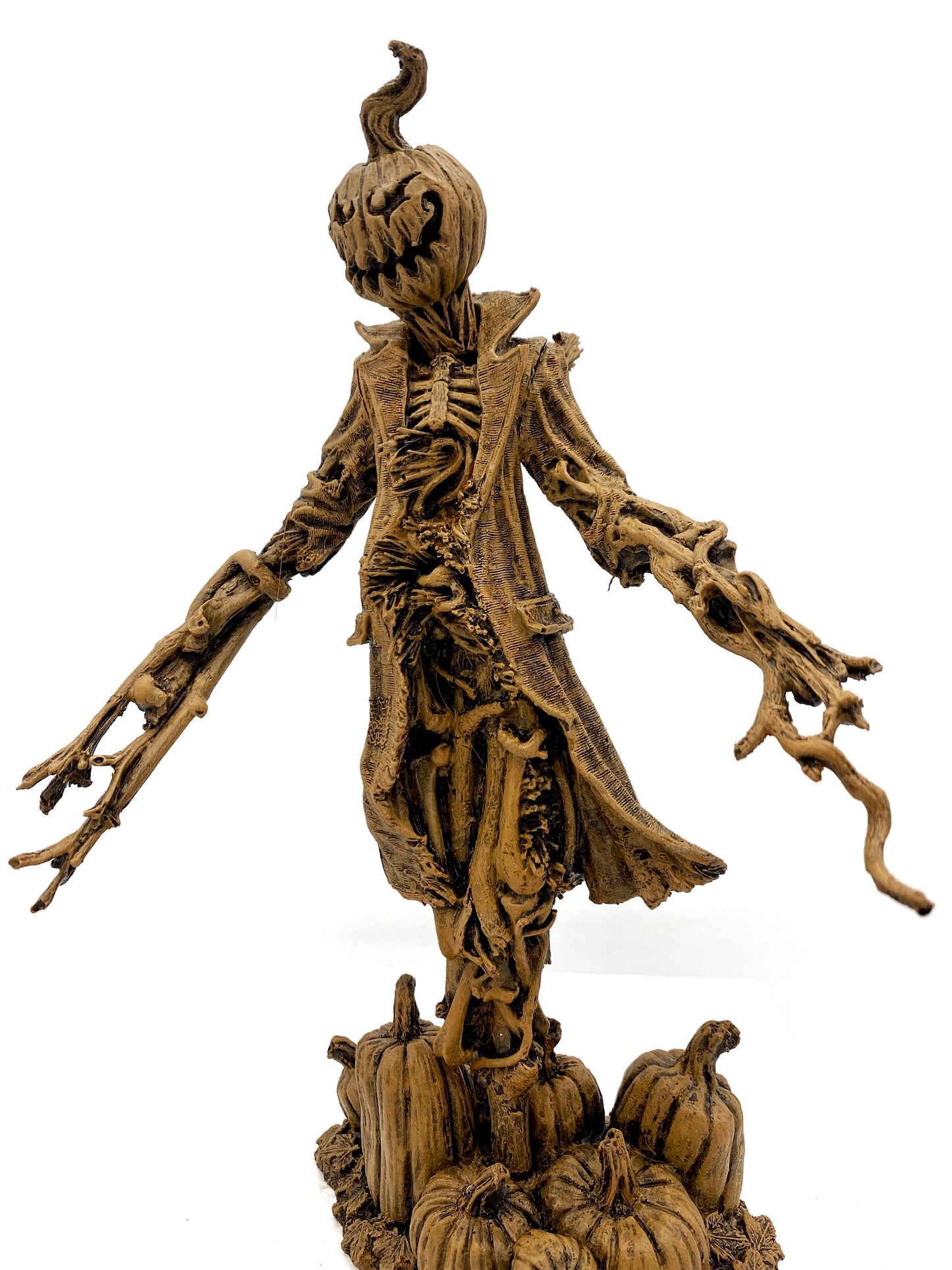 Scarecrow Statue, Hand Painted Resin Sculpture | Gothic Halloween Nightmare Creature Figurine | Dark Folklore Art for Spooky Home Decor