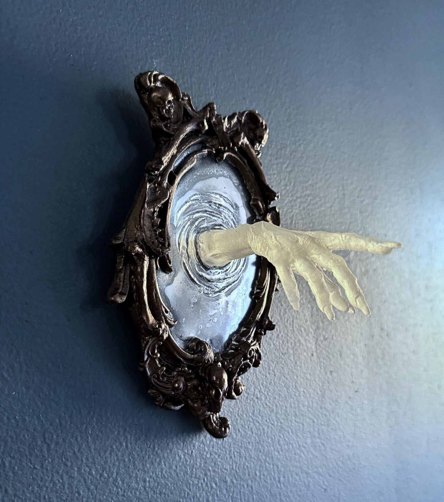 Spectral Hand Wall Plaque, Glow in the Dark Resin | Victorian Gothic Haunted Wall Art |Ghost Hand Gift for Halloween, Spooky Home Decor