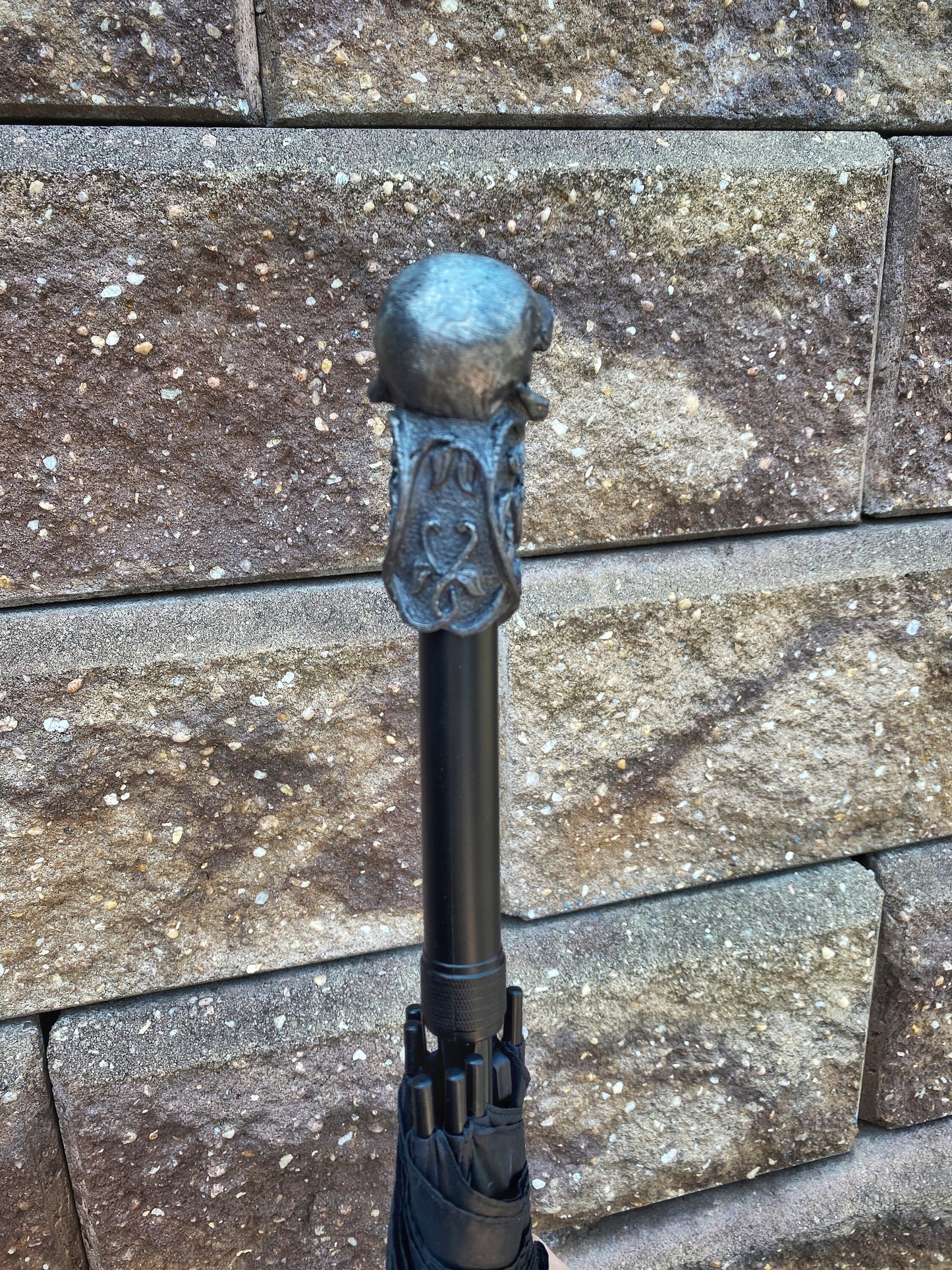 Raven Skull Umbrella, Hand Sculpted Resin | Dark Victorian Gothic Umbrella | Fantasy Cosplay | Raven Crow Skull Umbrella, Gothic Accessory
