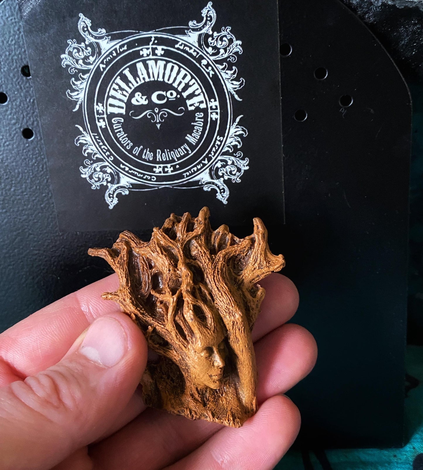Dryad Magnet, Hand Painted Resin Sculpture | Mythic Fantasy Decor | Forest Goddess Magnet for Fantasy and Gothic Decor