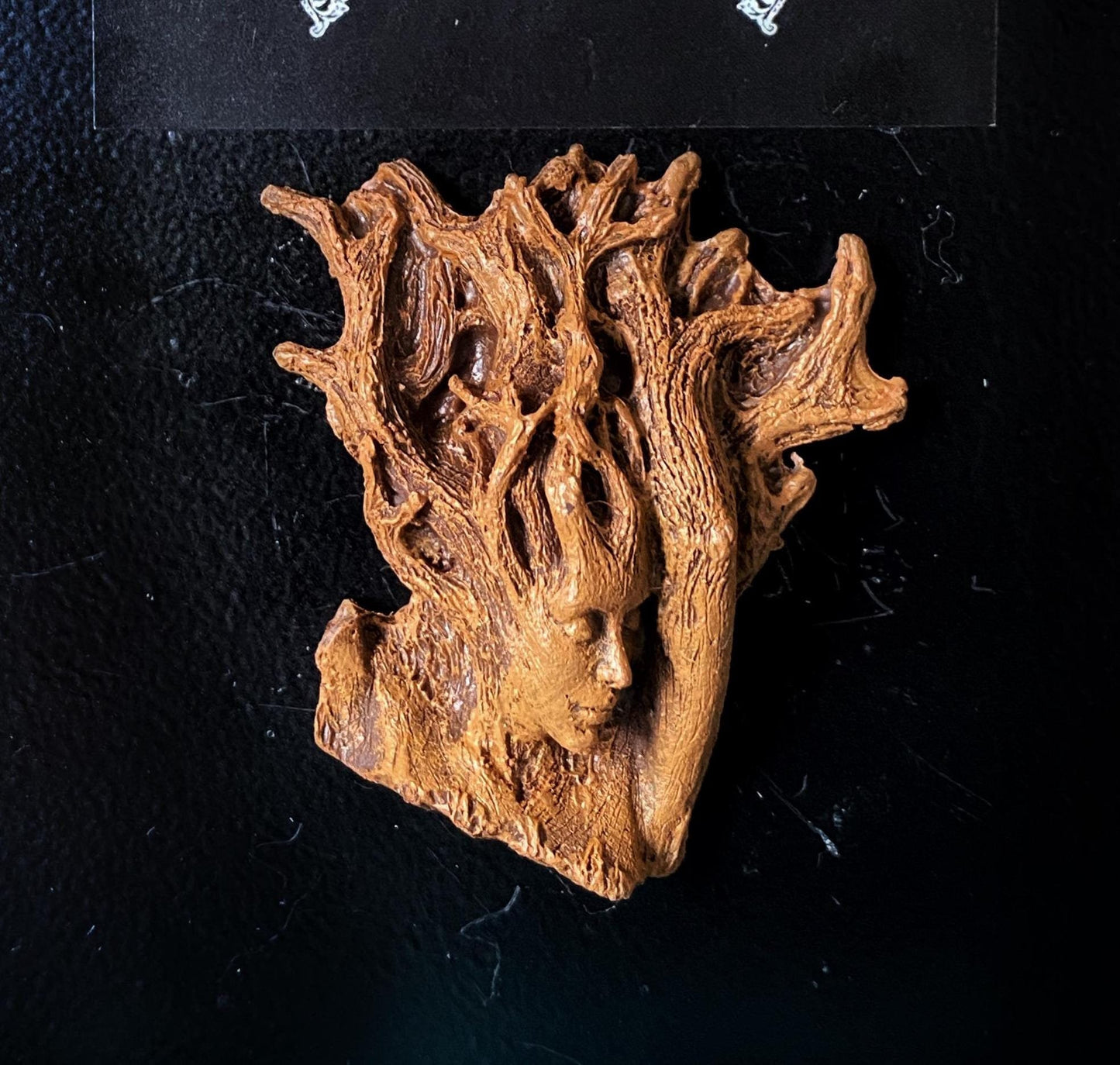 Dryad Magnet, Hand Painted Resin Sculpture | Mythic Fantasy Decor | Forest Goddess Magnet for Fantasy and Gothic Decor