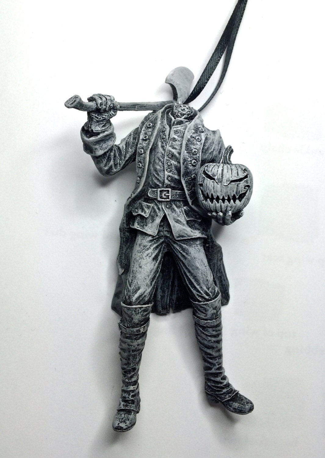 Headless Horseman Ornament, Hand Painted Resin Sculpture | Gothic Legend of Sleepy Hollow Figurine | Dark Art for Spooky Holiday Decor