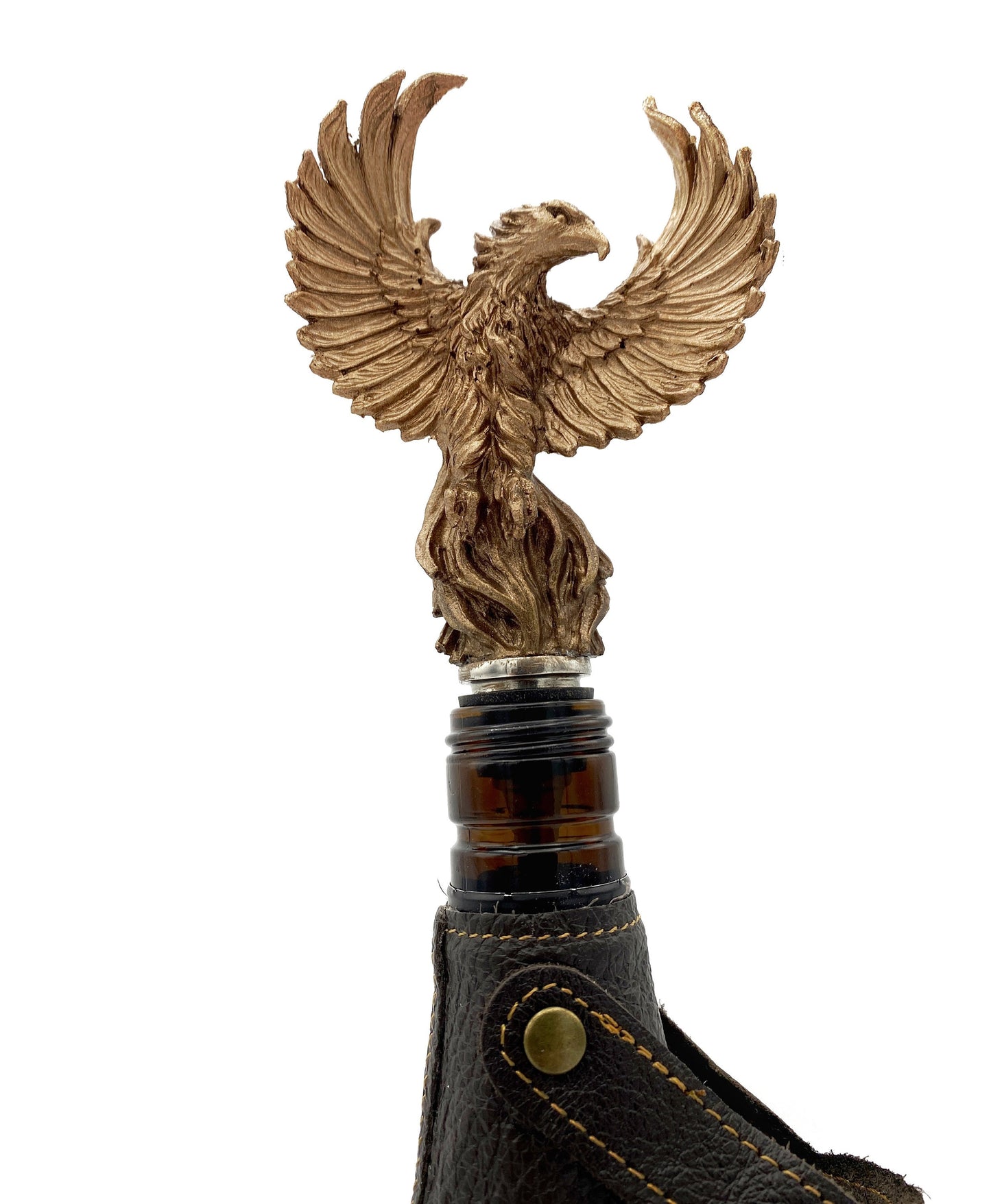 Phoenix Winestopper, Hand Sculpted Resin, Mythic Fantasy Art Barware | Legendary Creature Bottle Stopper | Fantasy Wine and Barware Gift
