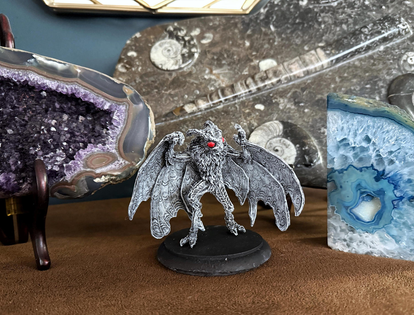 Mothman Statue, Half Scale Resin Sculpture | Cryptozoology Creature Figurine | Urban Legend Moth Man Monster Figurine, Horror Art Decor