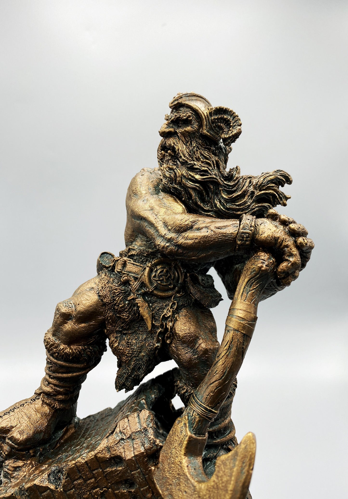 Frost Giant Statue, Hand Painted Resin Sculpture | Mythical Viking Creature Figurine | Legendary Norse Mythology Figurine. Fantasy Art Decor