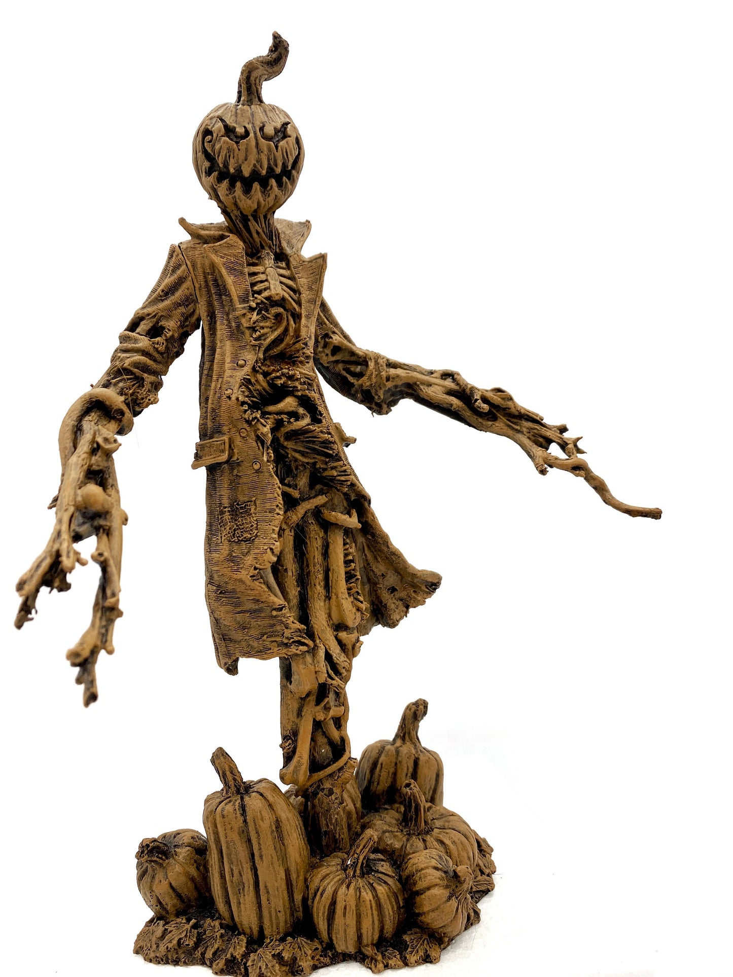 Scarecrow Statue, Hand Painted Resin Sculpture | Gothic Halloween Nightmare Creature Figurine | Dark Folklore Art for Spooky Home Decor