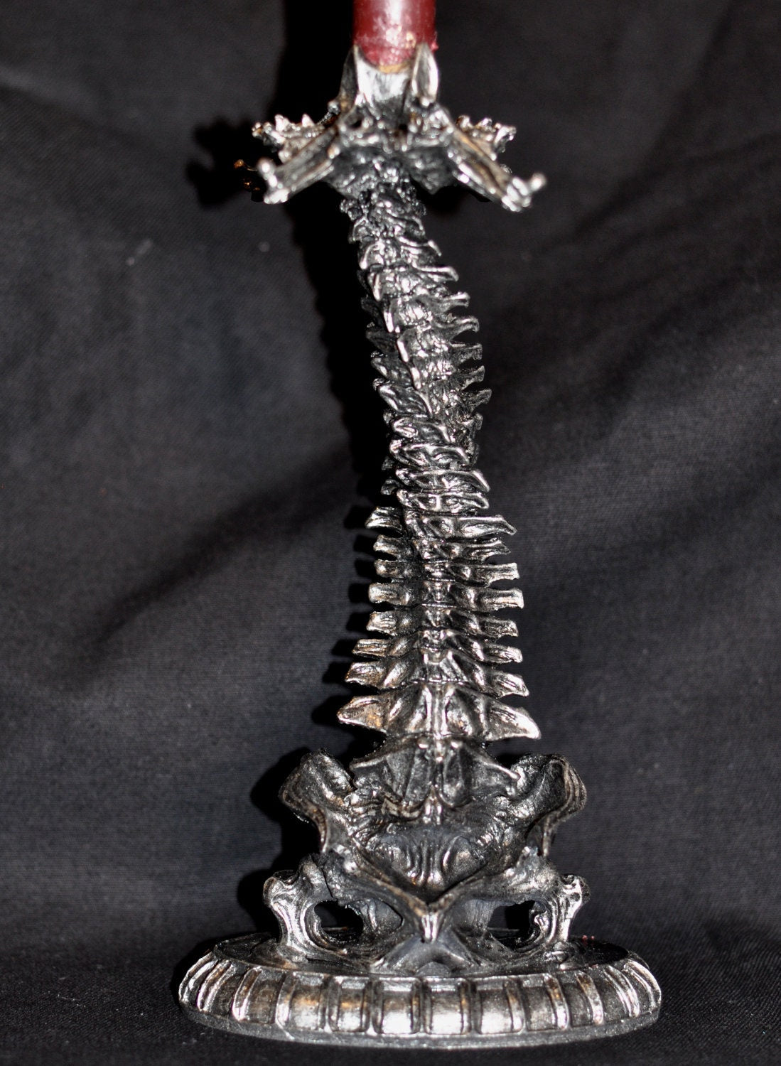 Helix Ossuary Spine Candlestick Holder, Hand Sculpted Resin Sculpture| Spooky Gothic Candle,Spine Candle for Halloween Gift and Gothic Decor