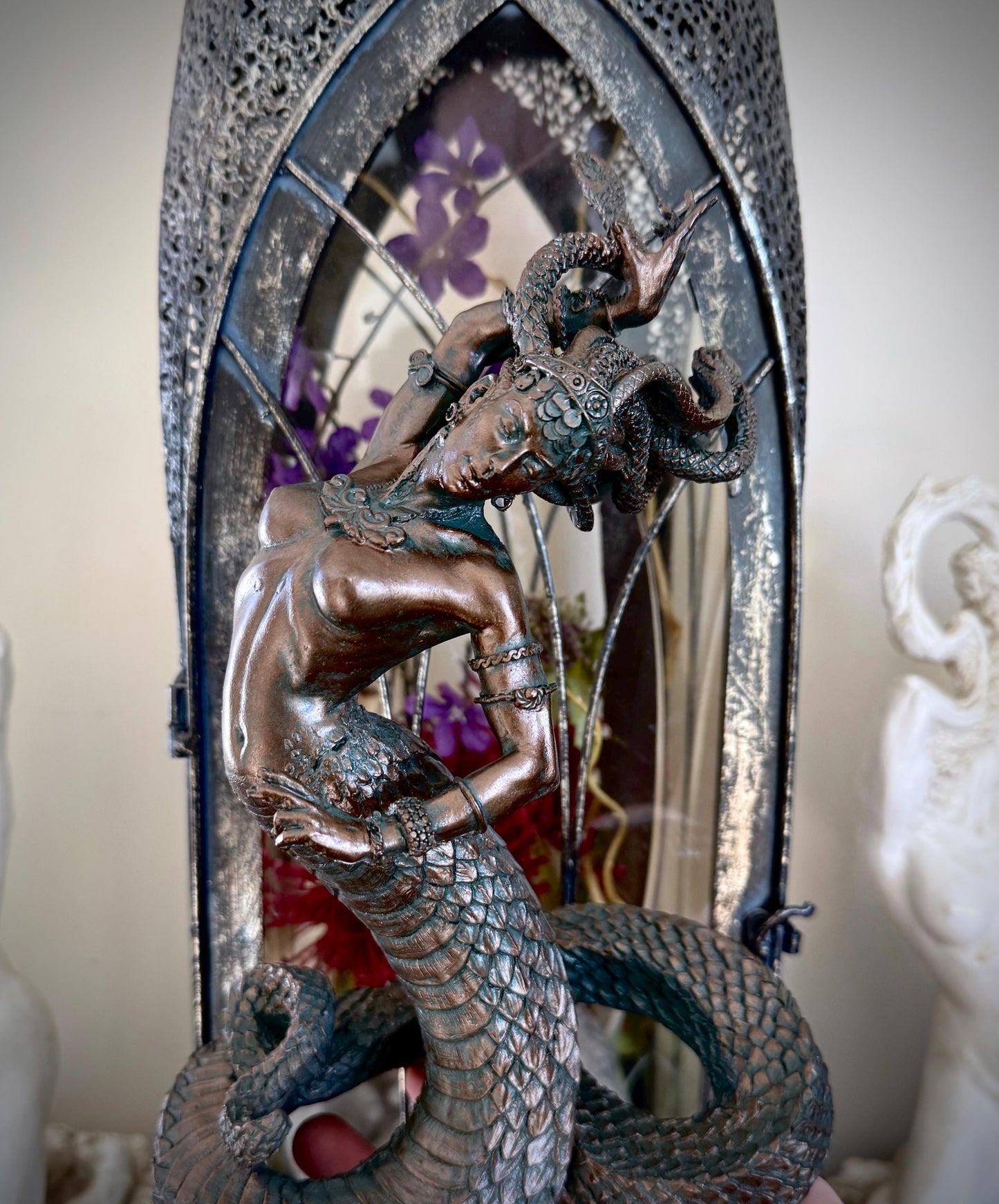 Medusa Statue, Hand Painted Resin Sculpture |. Mythological Creature Figurine | Myths and Legends Character Statue | Fantasy Art Lover Gift