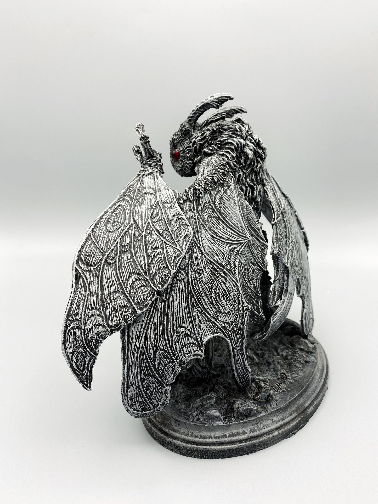 Mothman Statue, Hand Painted Resin Sculpture | Cryptozoology Creature Figurine | Urban Legend Moth Man Monster Figurine, Horror Art Decor