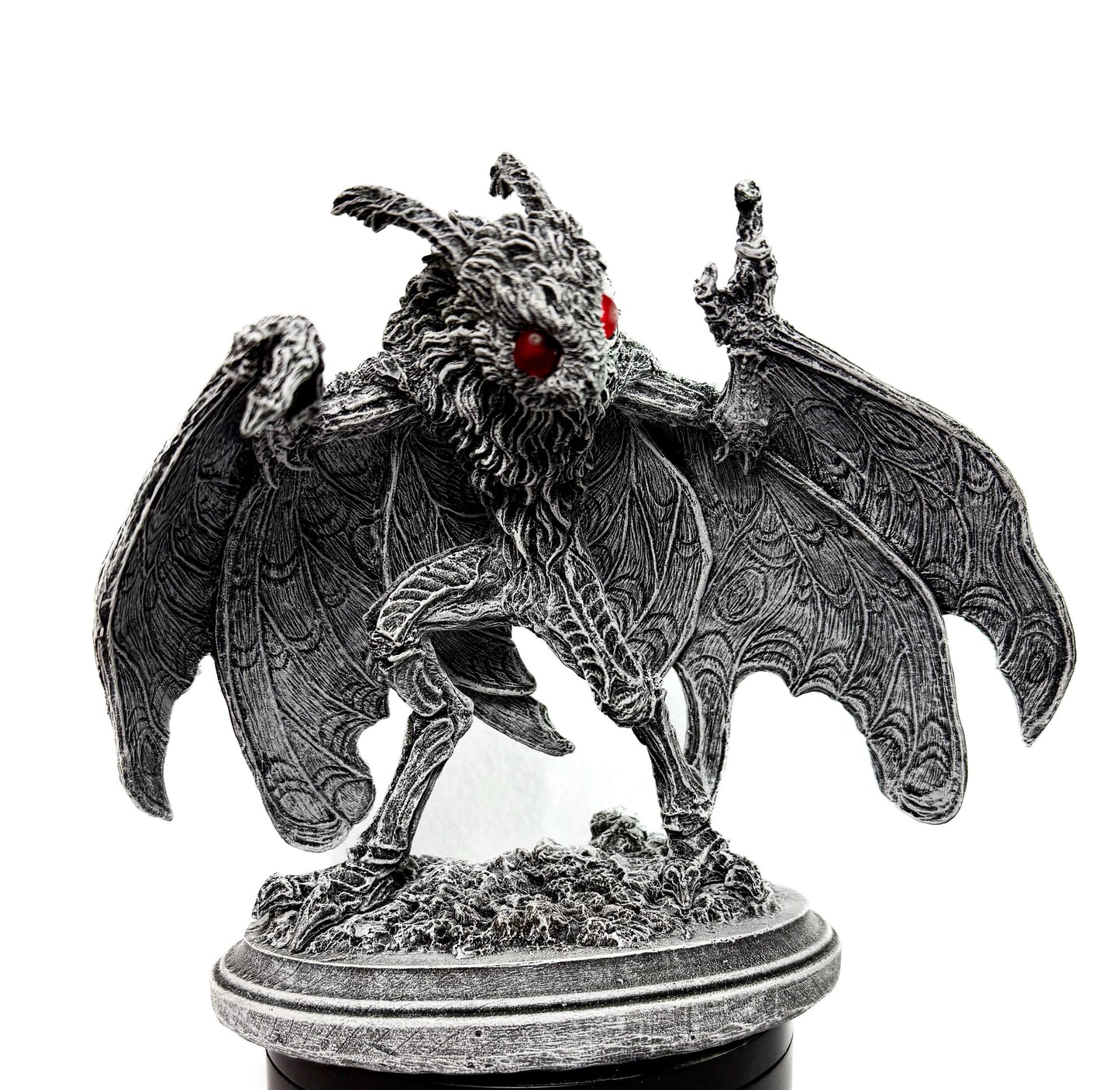 Mothman Statue, Hand Painted Resin Sculpture | Cryptozoology Creature Figurine | Urban Legend Moth Man Monster Figurine, Horror Art Decor