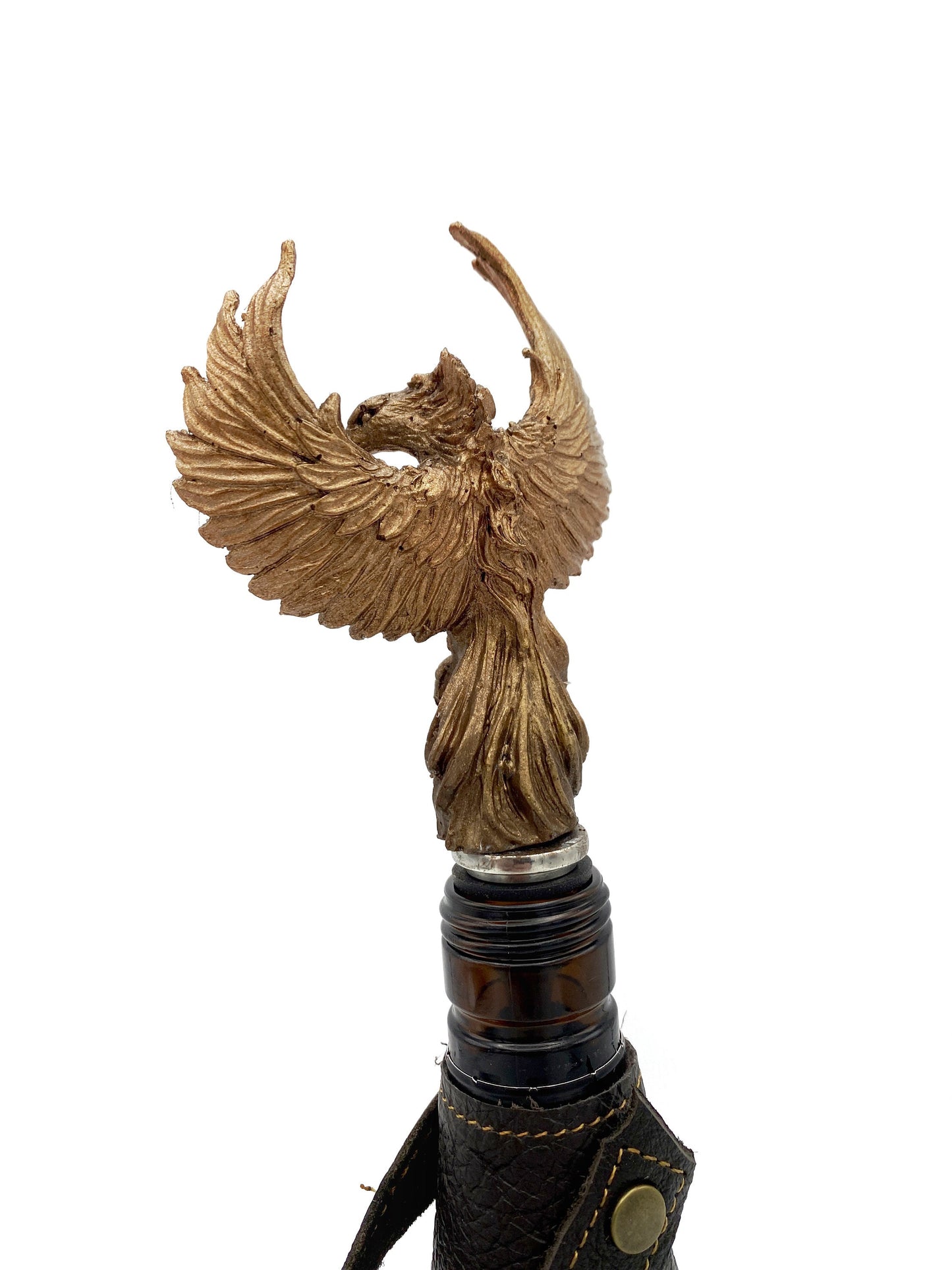 Phoenix Winestopper, Hand Sculpted Resin, Mythic Fantasy Art Barware | Legendary Creature Bottle Stopper | Fantasy Wine and Barware Gift